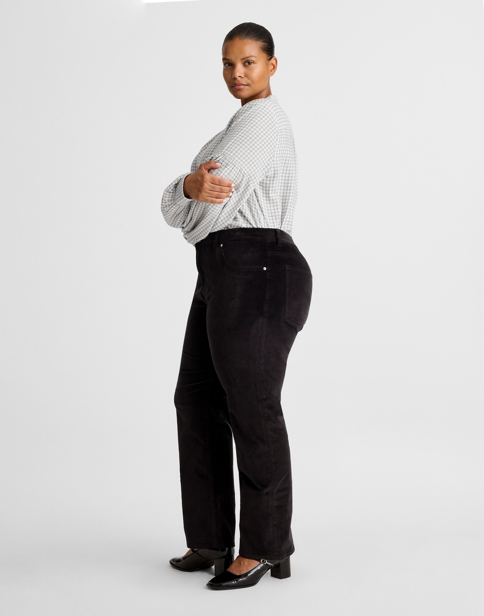 The Plus Longline Straight Pant Velvet