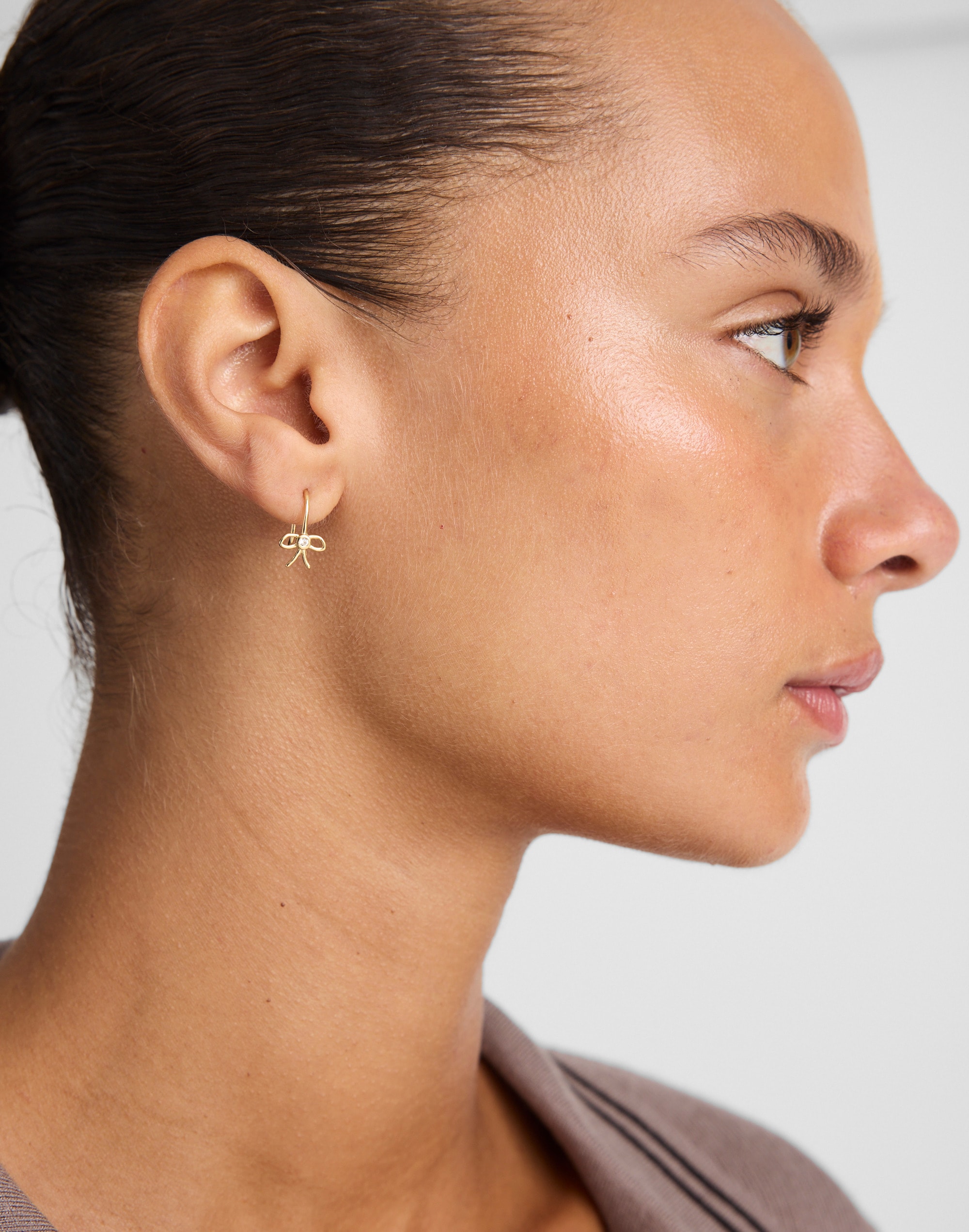 Demi-Fine Crystal Bow Earrings