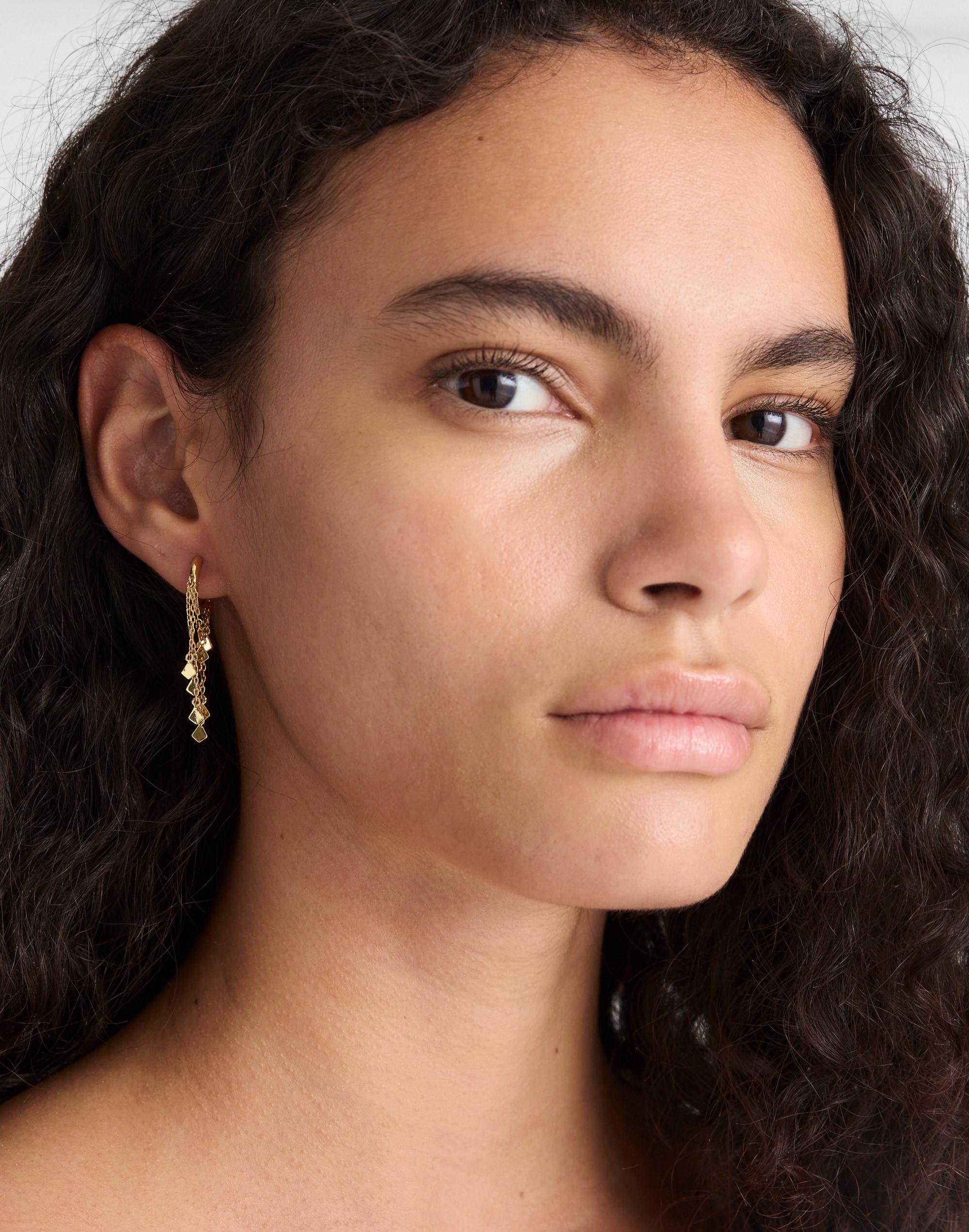 Stacked Chain Huggie Hoop Earrings