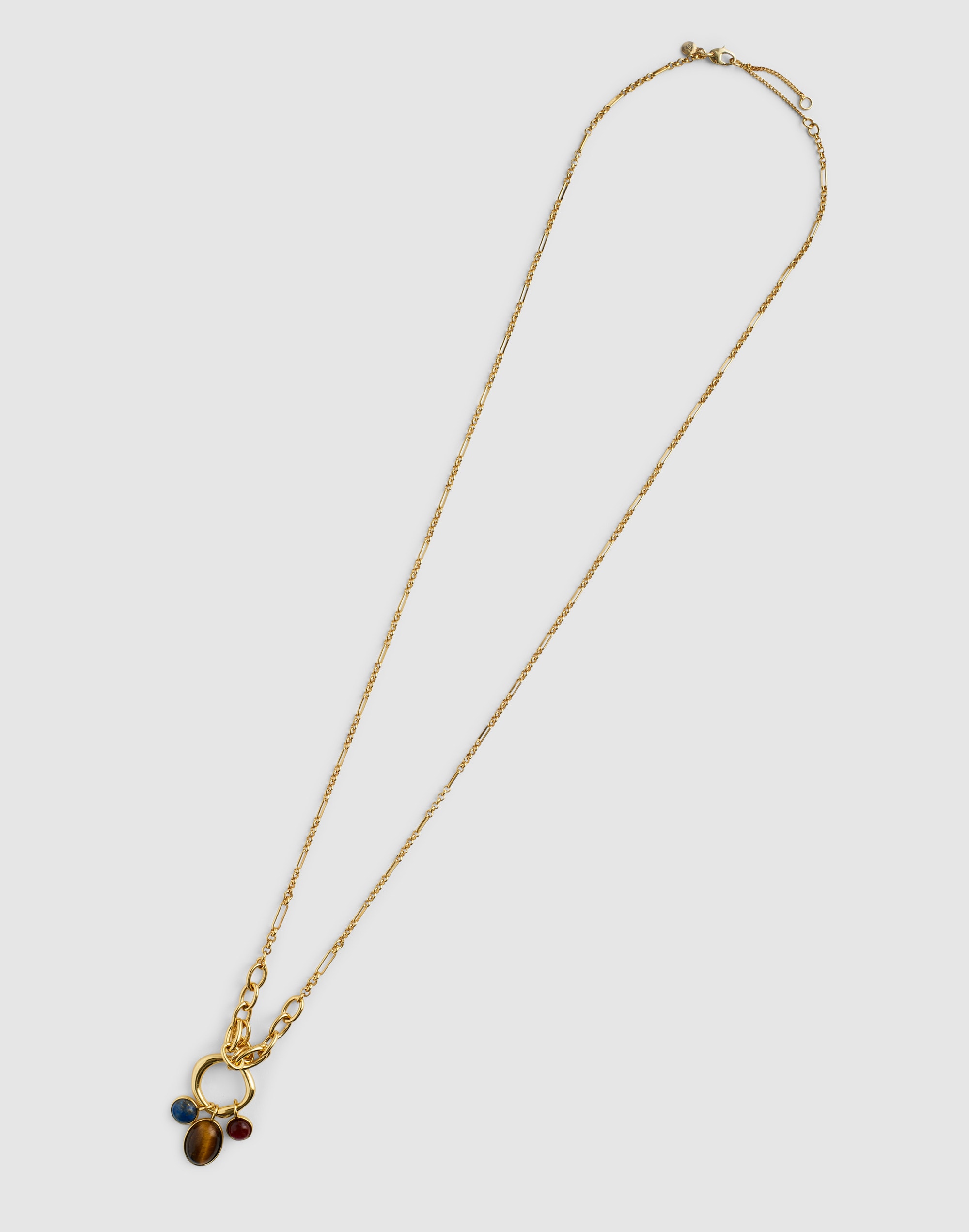 Semiprecious Graduated Chain Charm Necklace