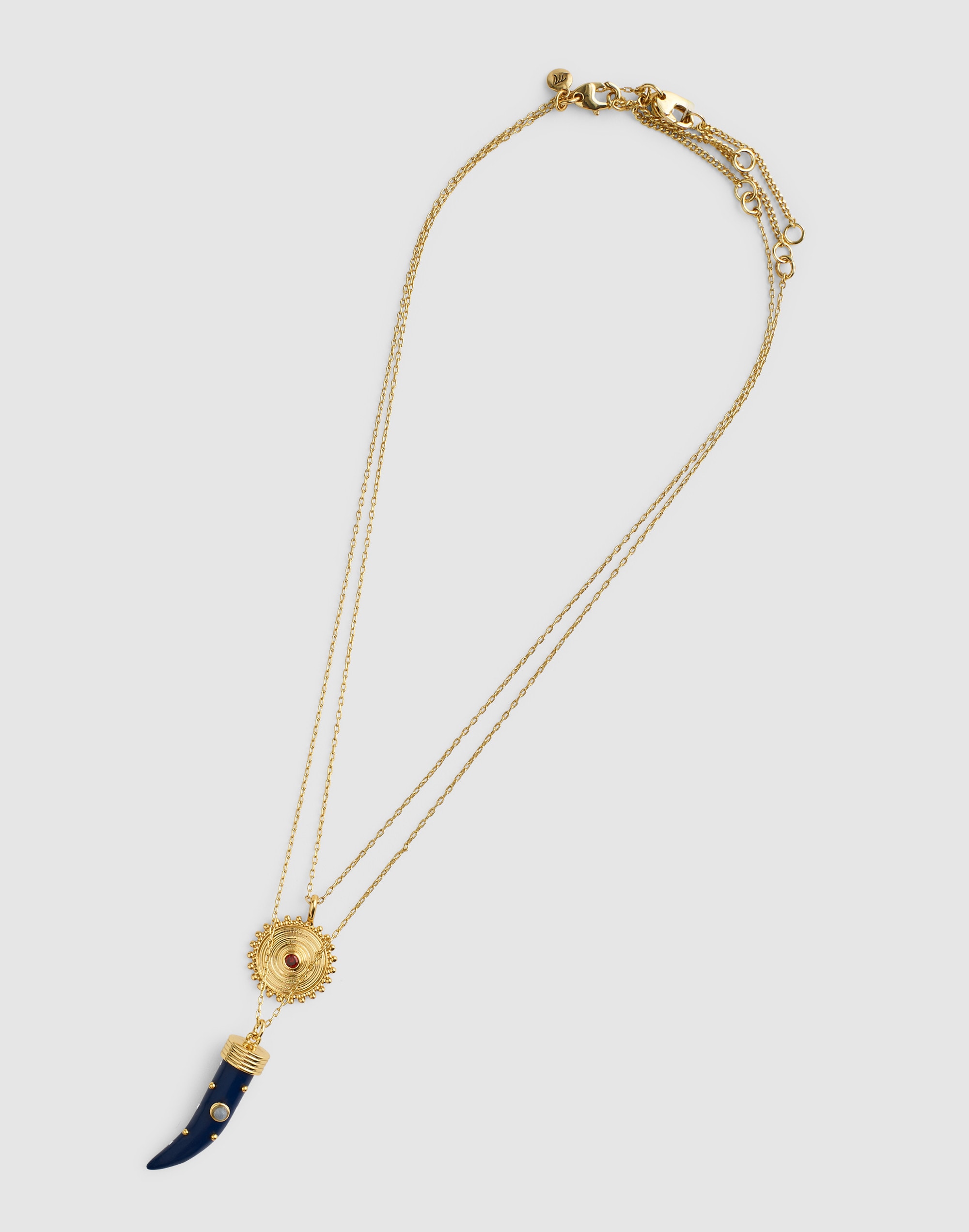 Semiprecious Horn Charm Necklace