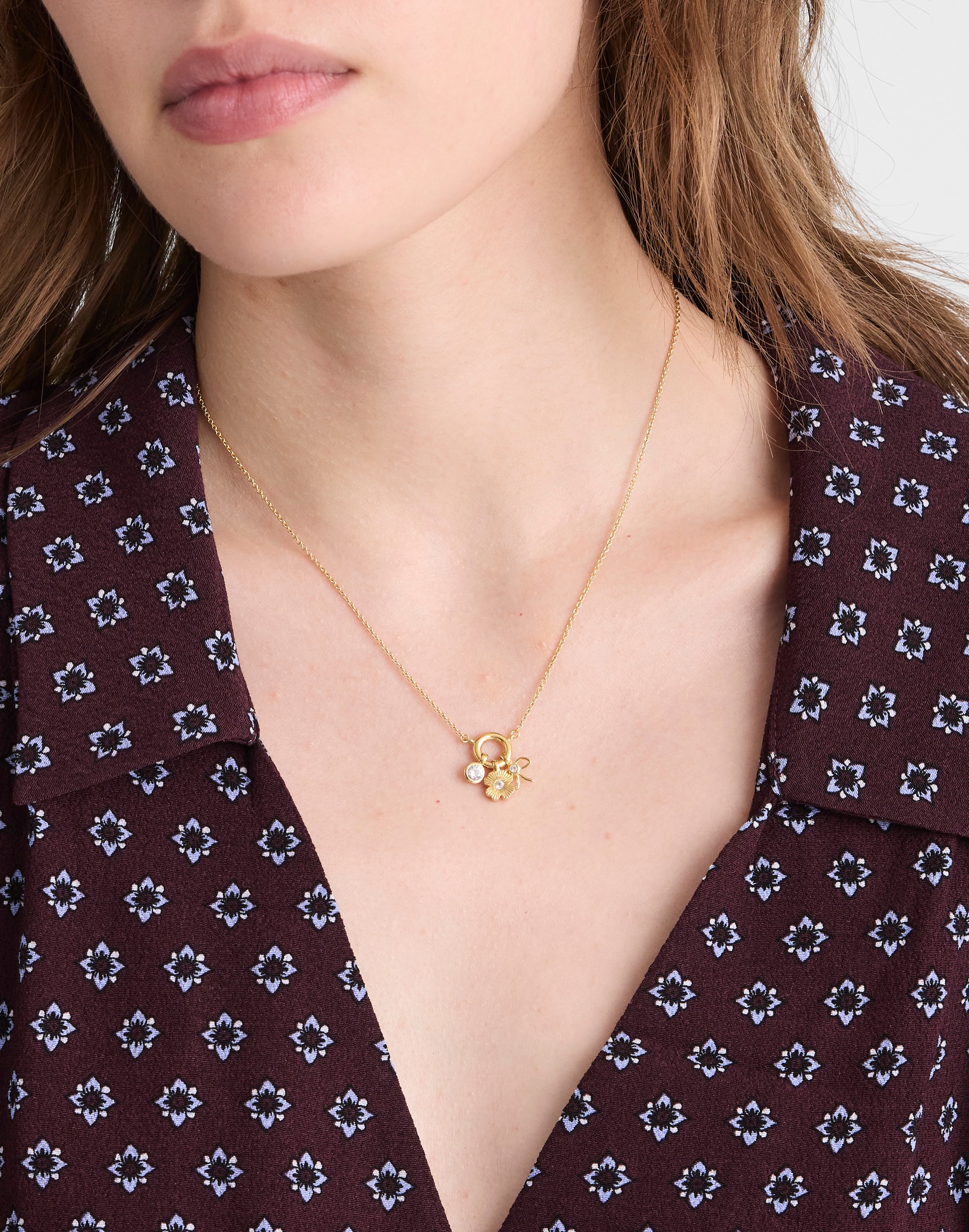 Demi-Fine Cluster Charm Necklace