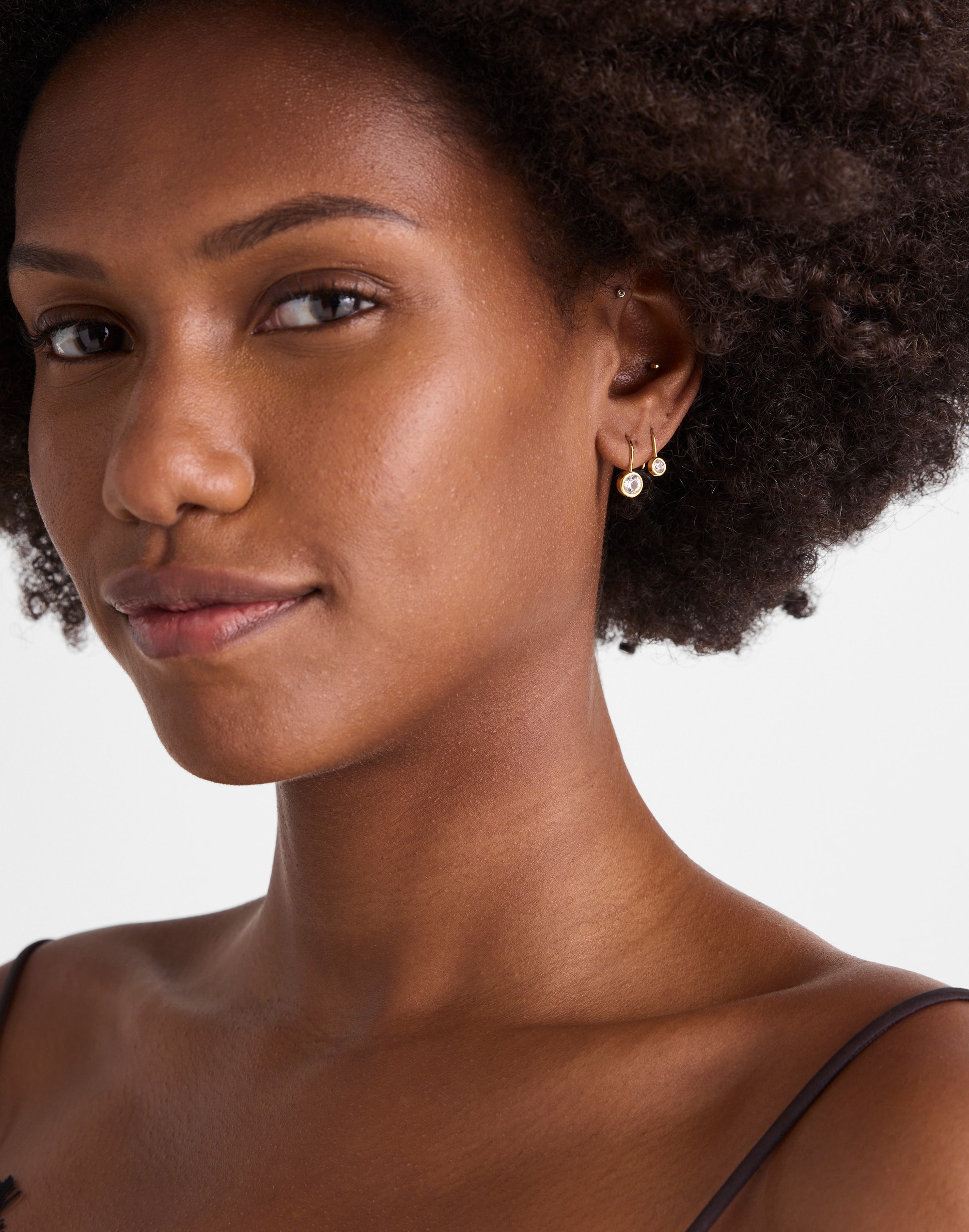 Demi-Fine Bezel Small Drop Earrings