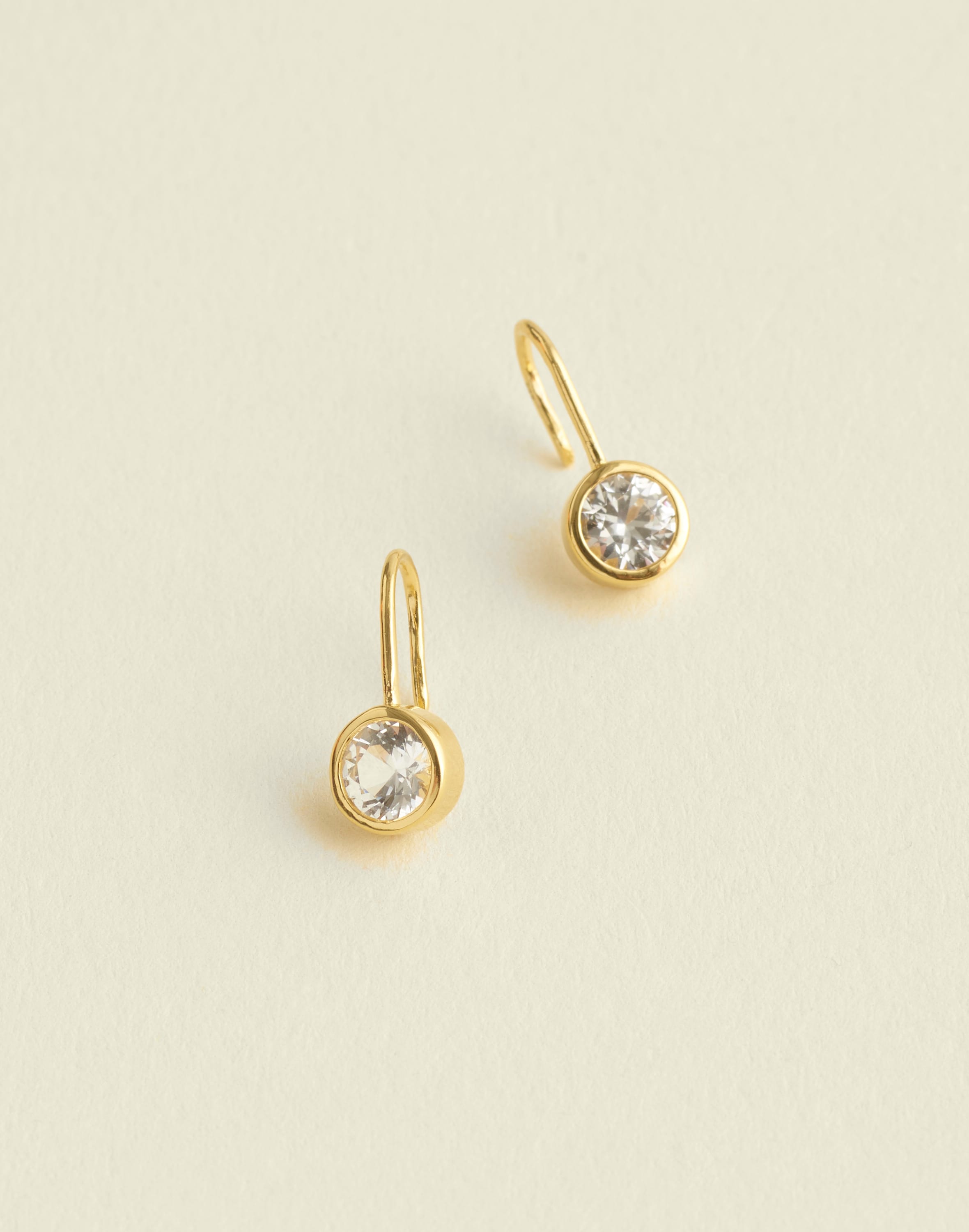 Demi-Fine Bezel Large Drop Earrings