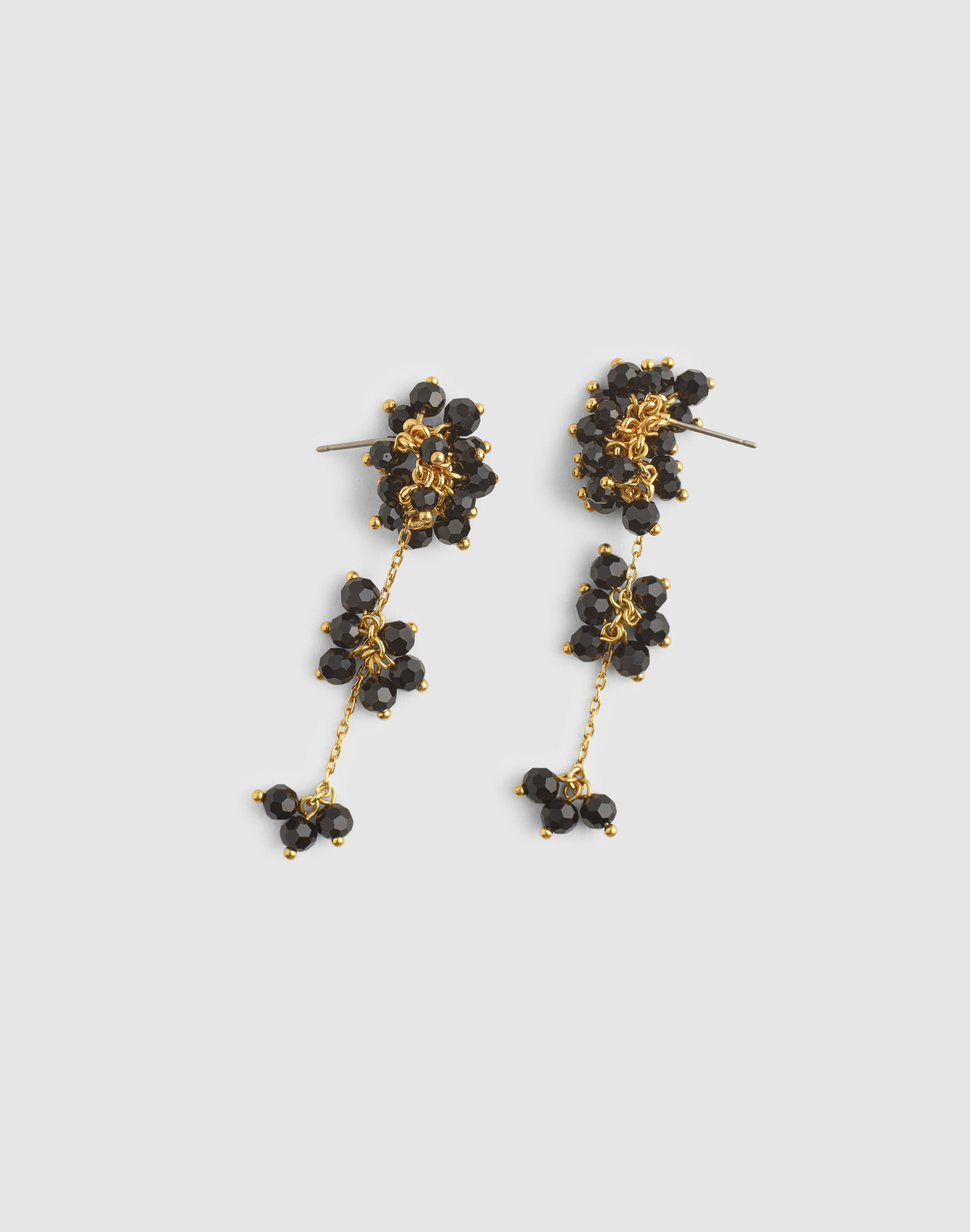 Beaded Cluster Drop Statement Earrings