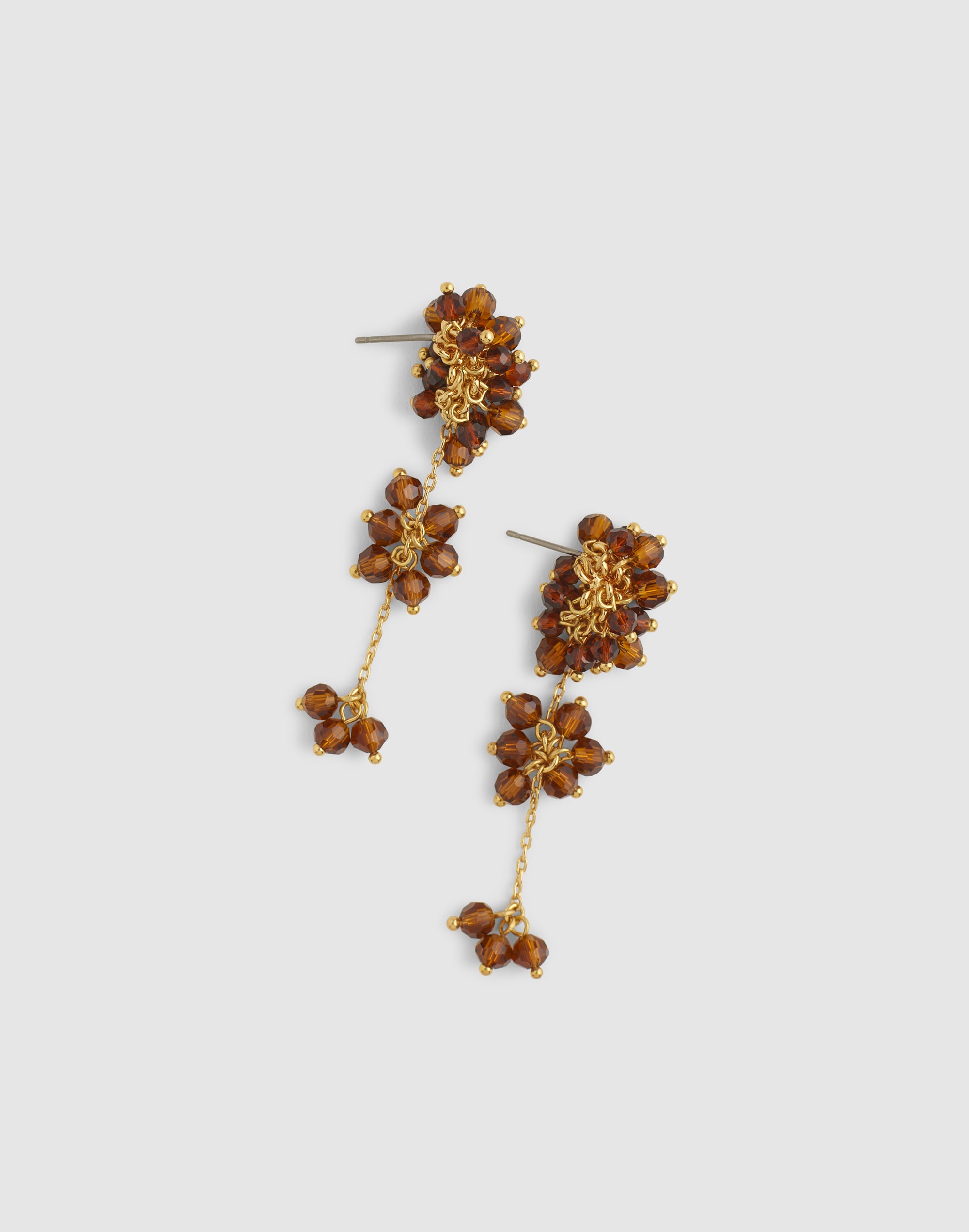 Madewell Beaded Cluster Drop Statement Earrings In Gold