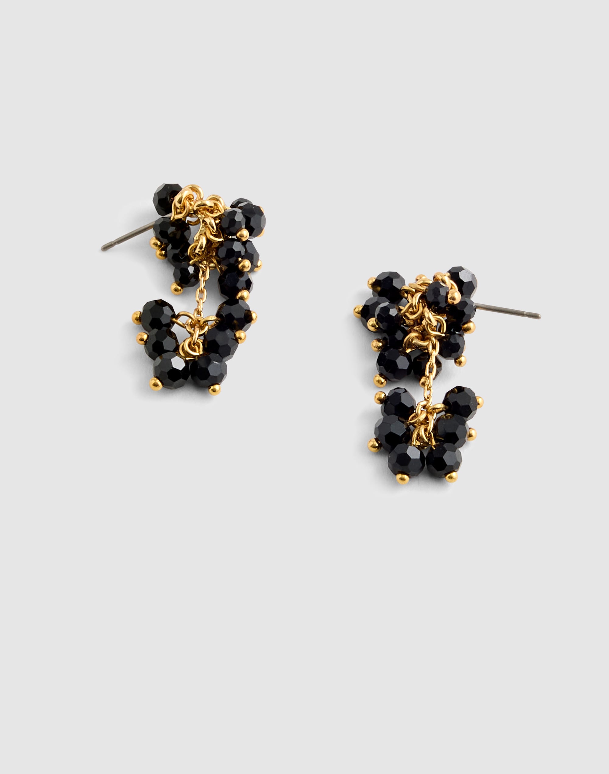 Madewell Beaded Cluster Drop Earrings In Black