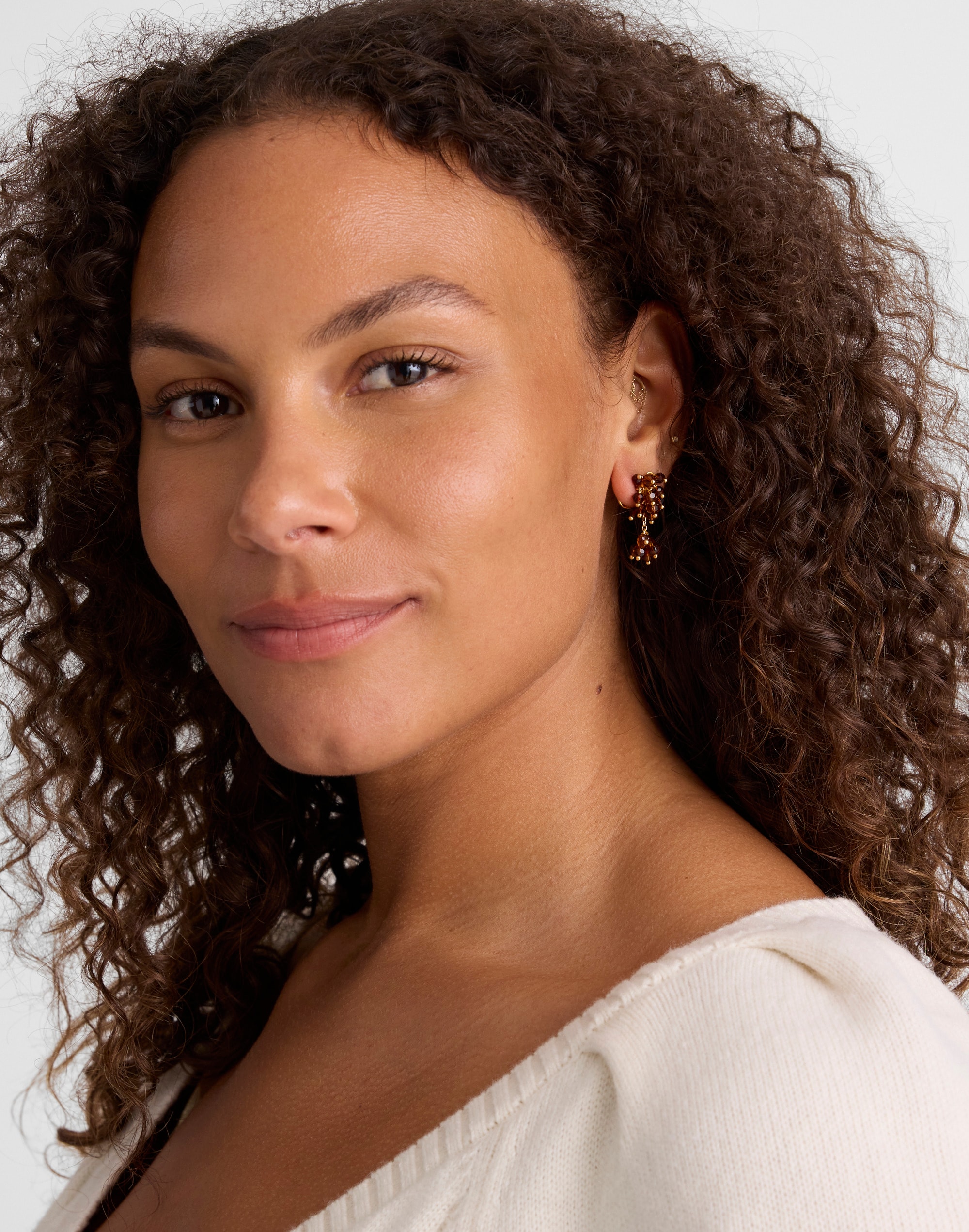 Beaded Cluster Drop Earrings