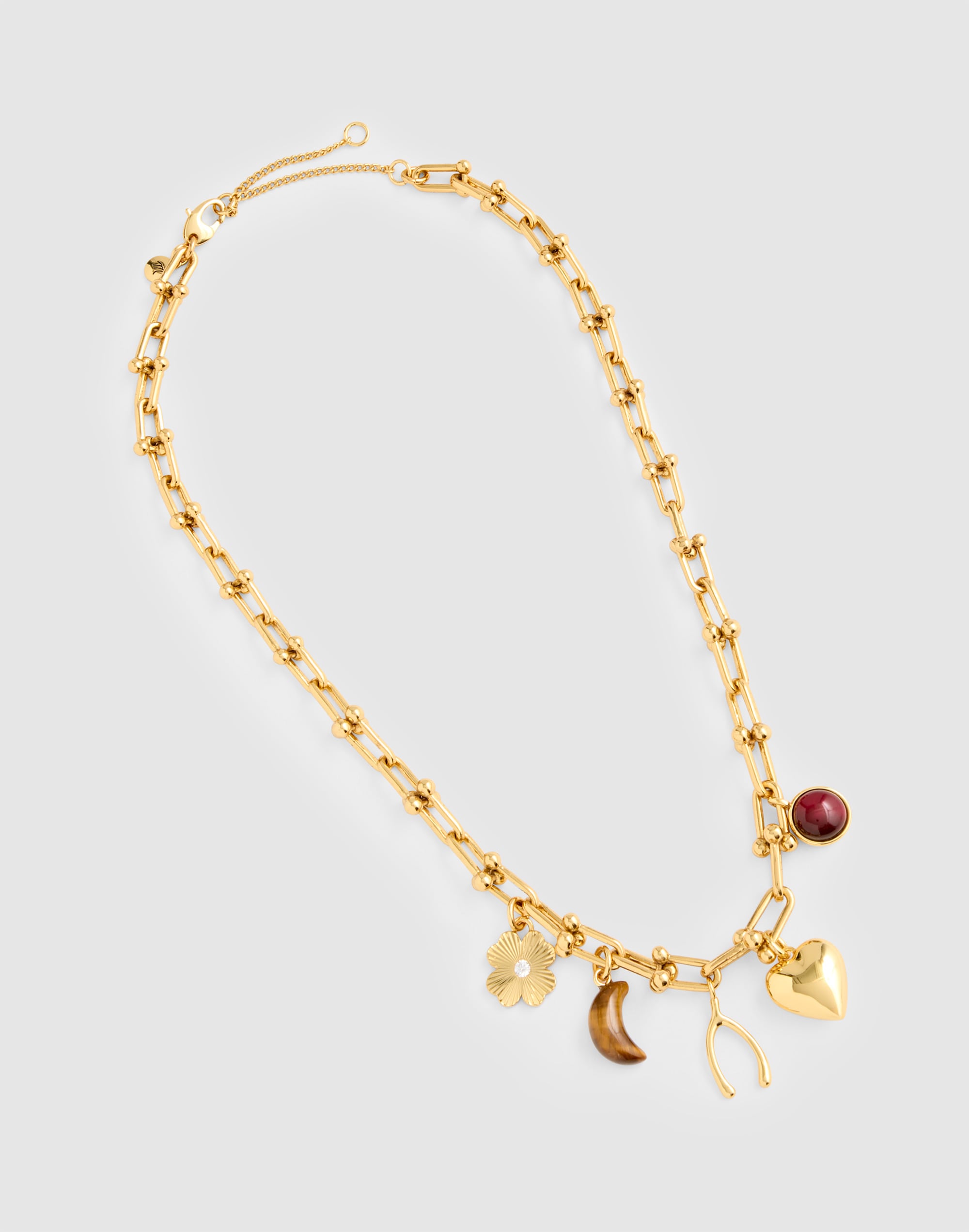 Semiprecious U-Link Chain Charm Necklace