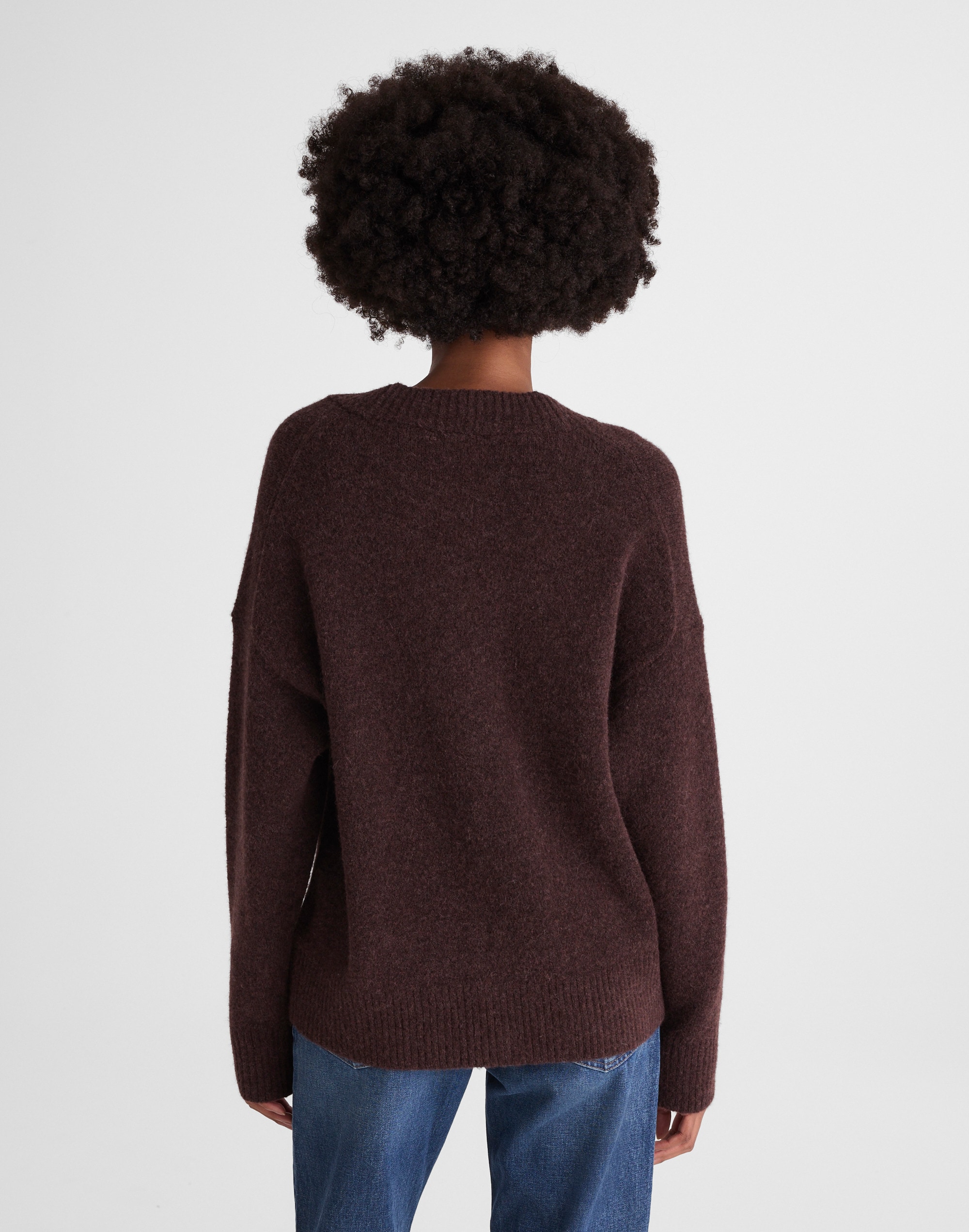 V-Neck Drop-Shoulder Cardigan