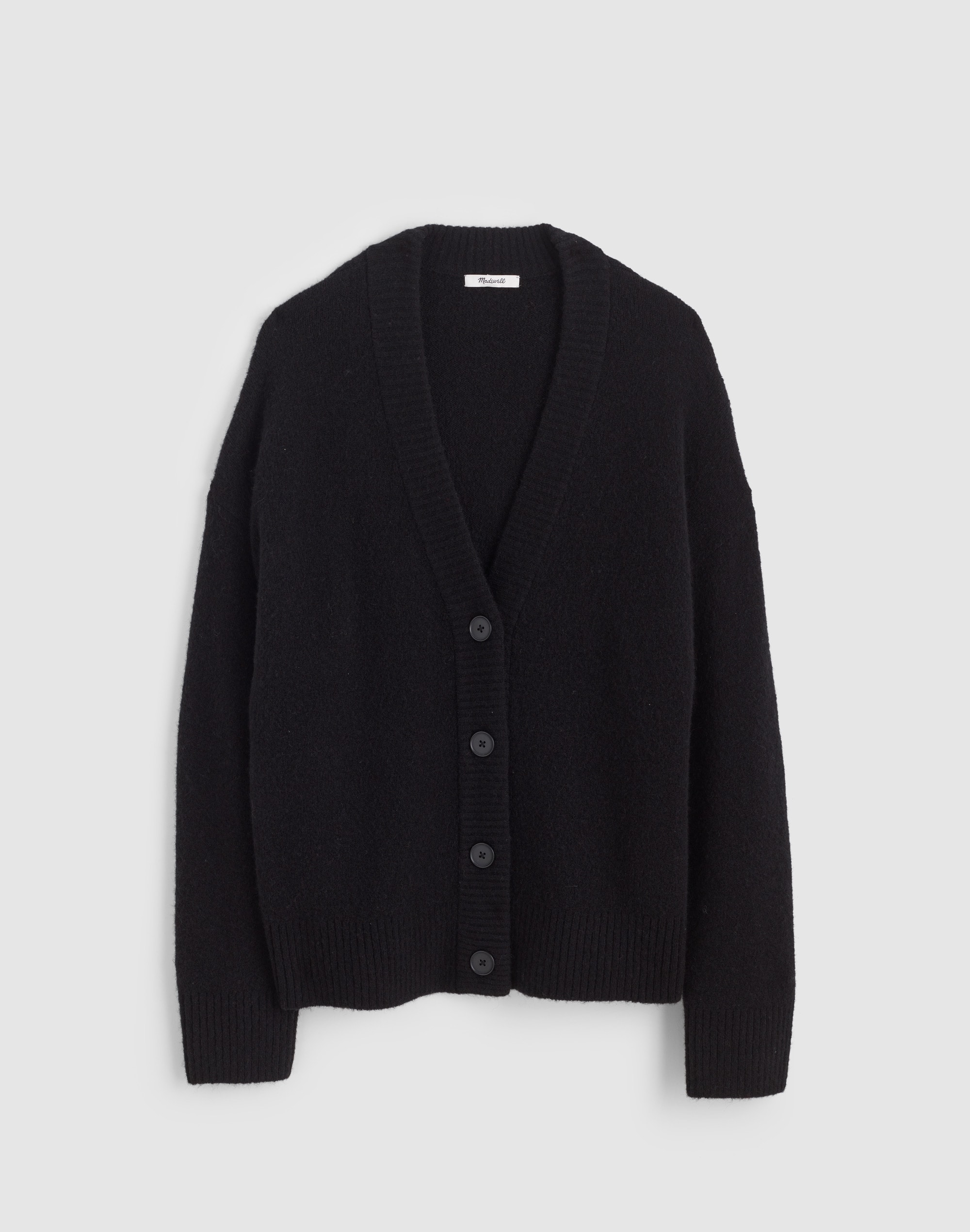 Madewell V-neck Drop-shoulder Cardigan In Black