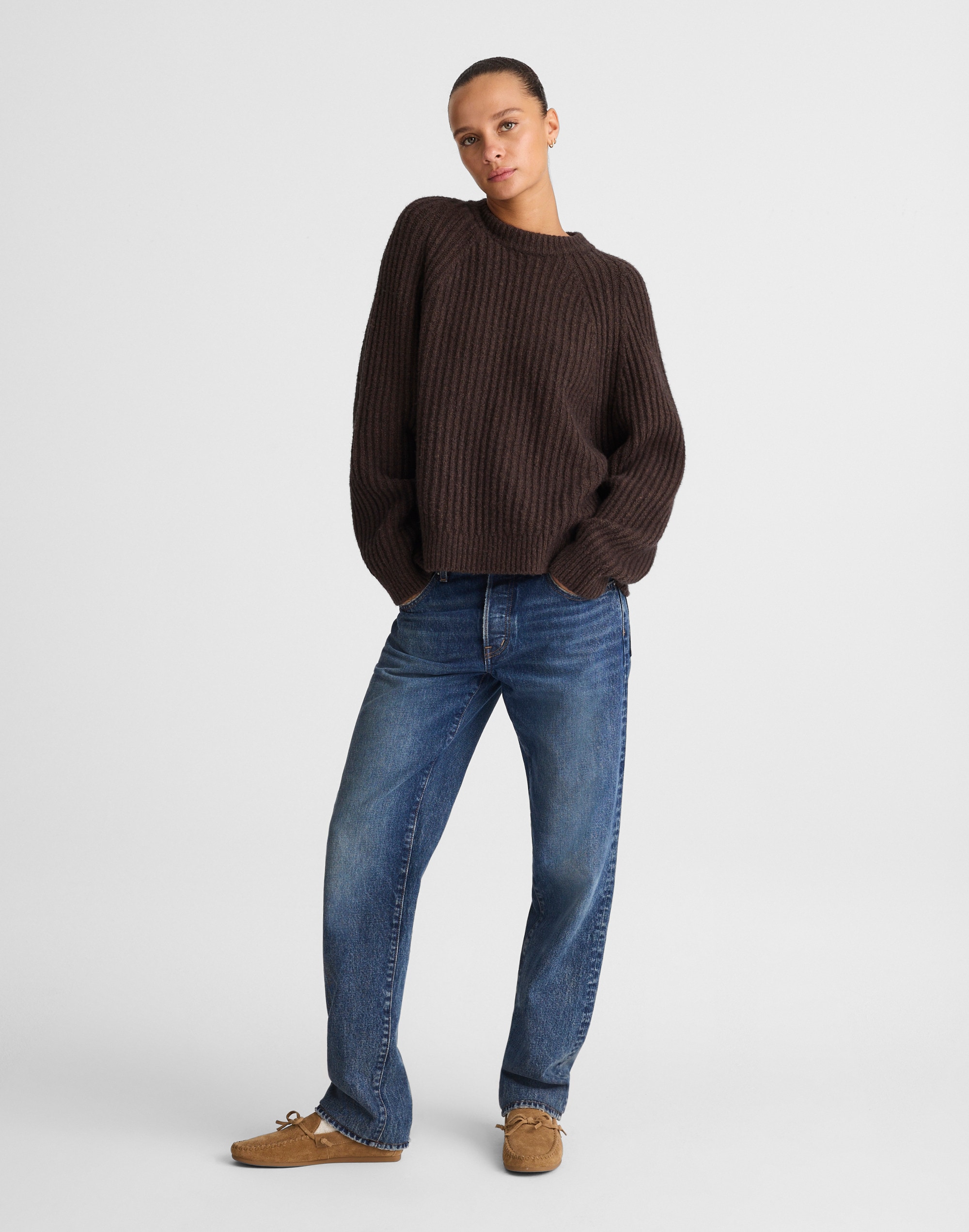 Ribbed Cotton-Blend Sweater Alternate Image 5
