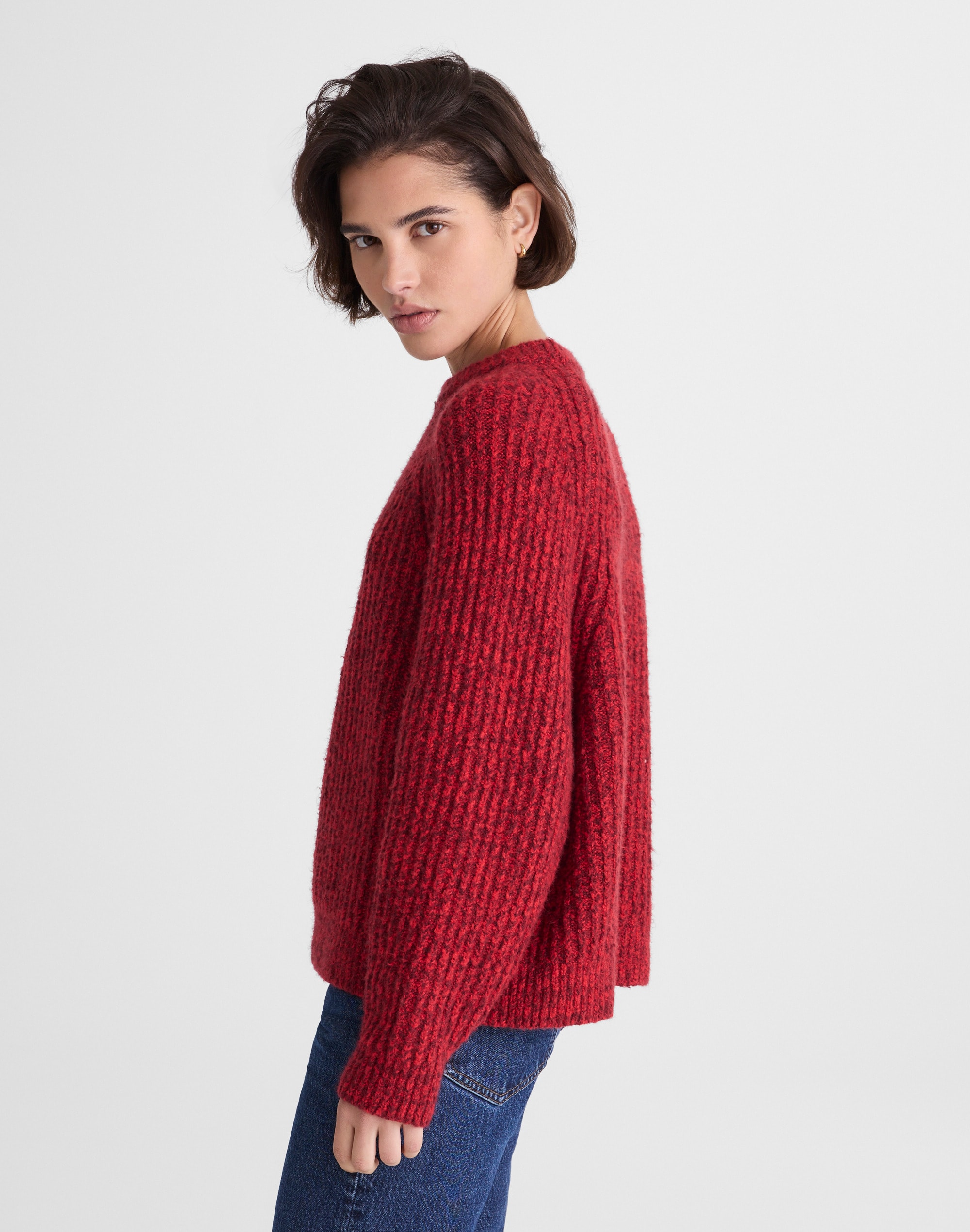 Ribbed Cotton-Blend Sweater