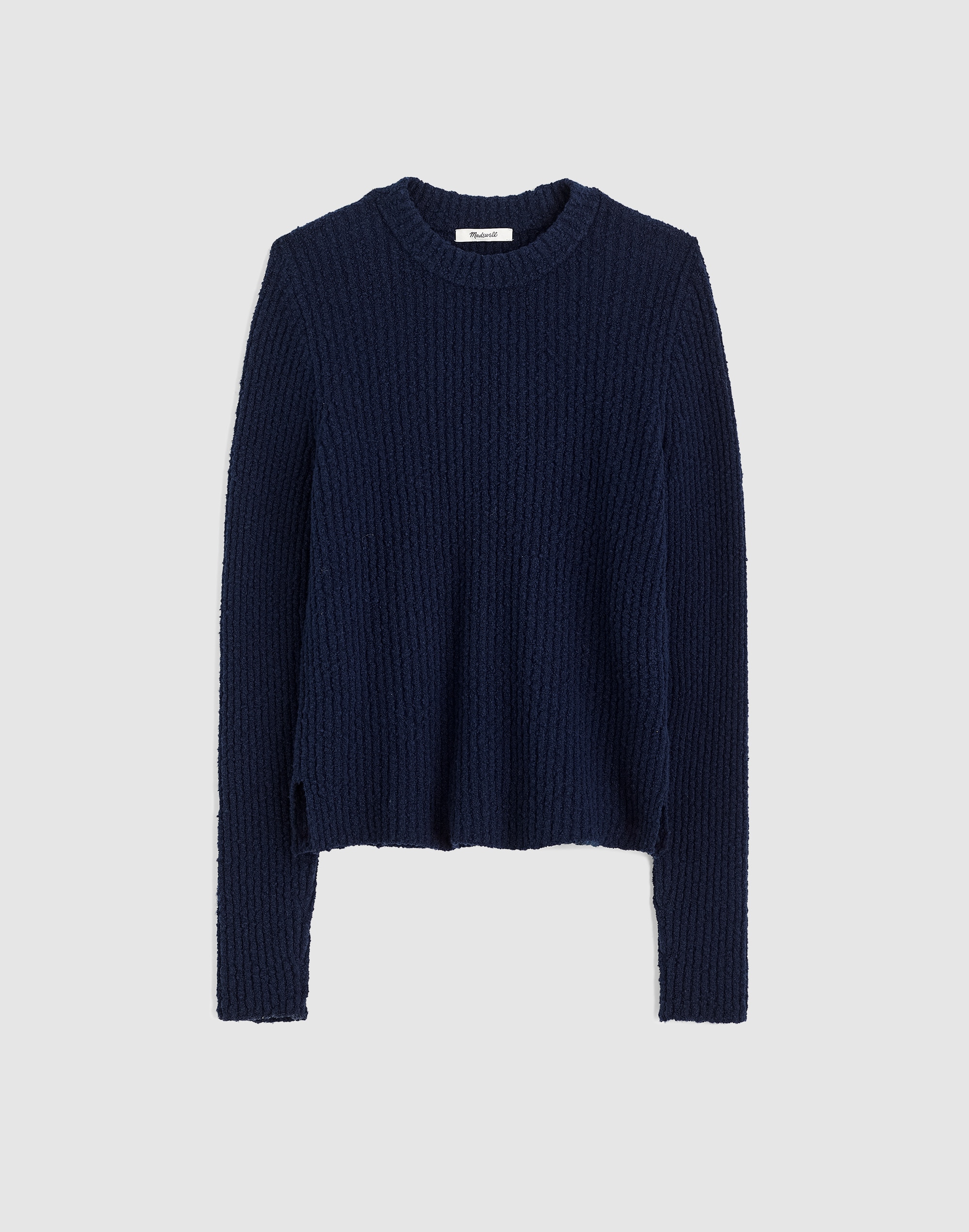 Madewell Boucl&eacute;-knit Crewneck Sweater In Blue