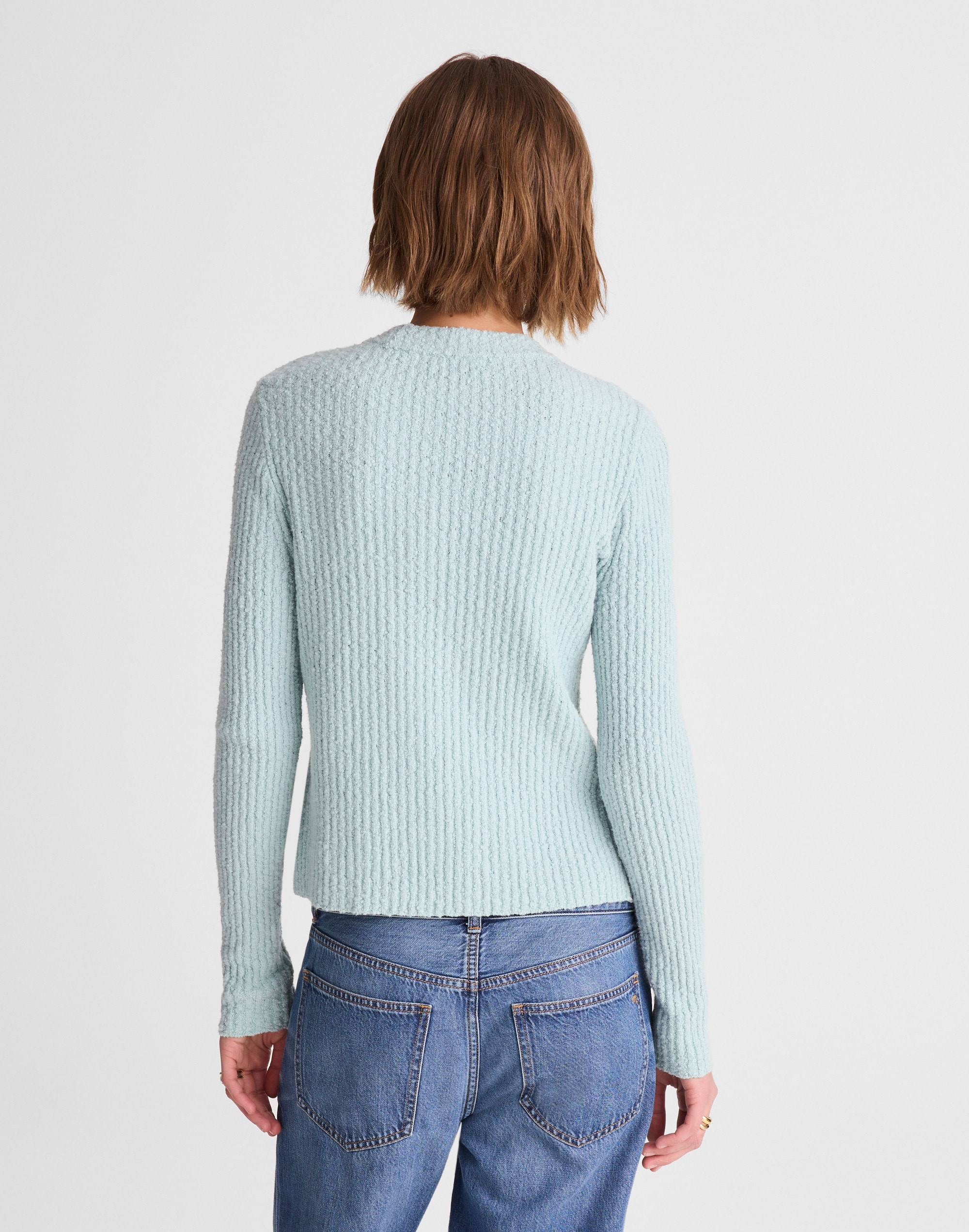 Boucl&eacute;-Knit Crewneck Sweater