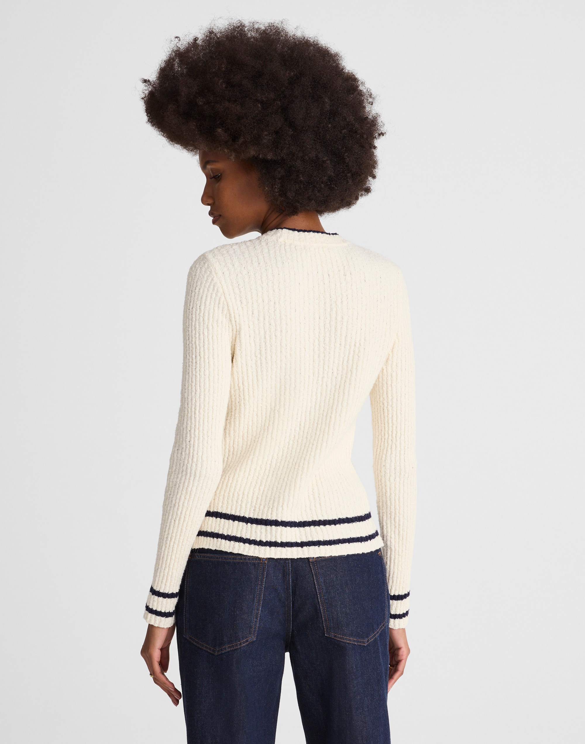 Bouclé-Knit Crewneck Sweater