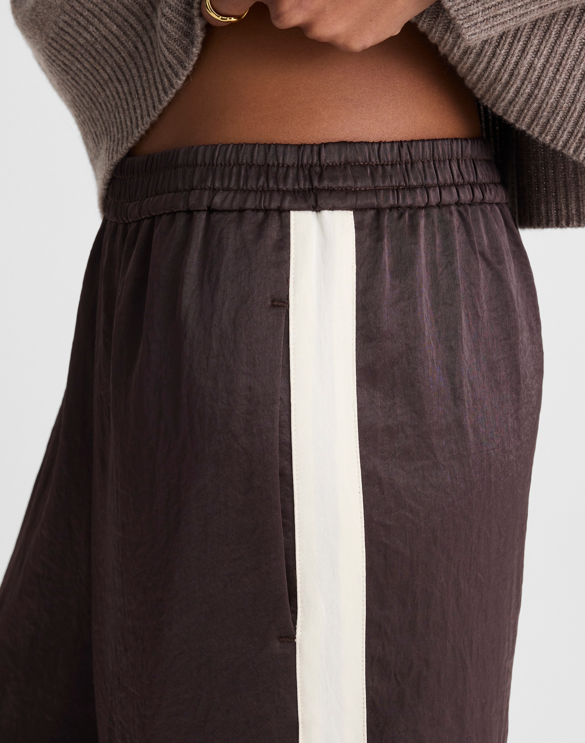 The Tall Easy Pull-On Track Pant in Satin