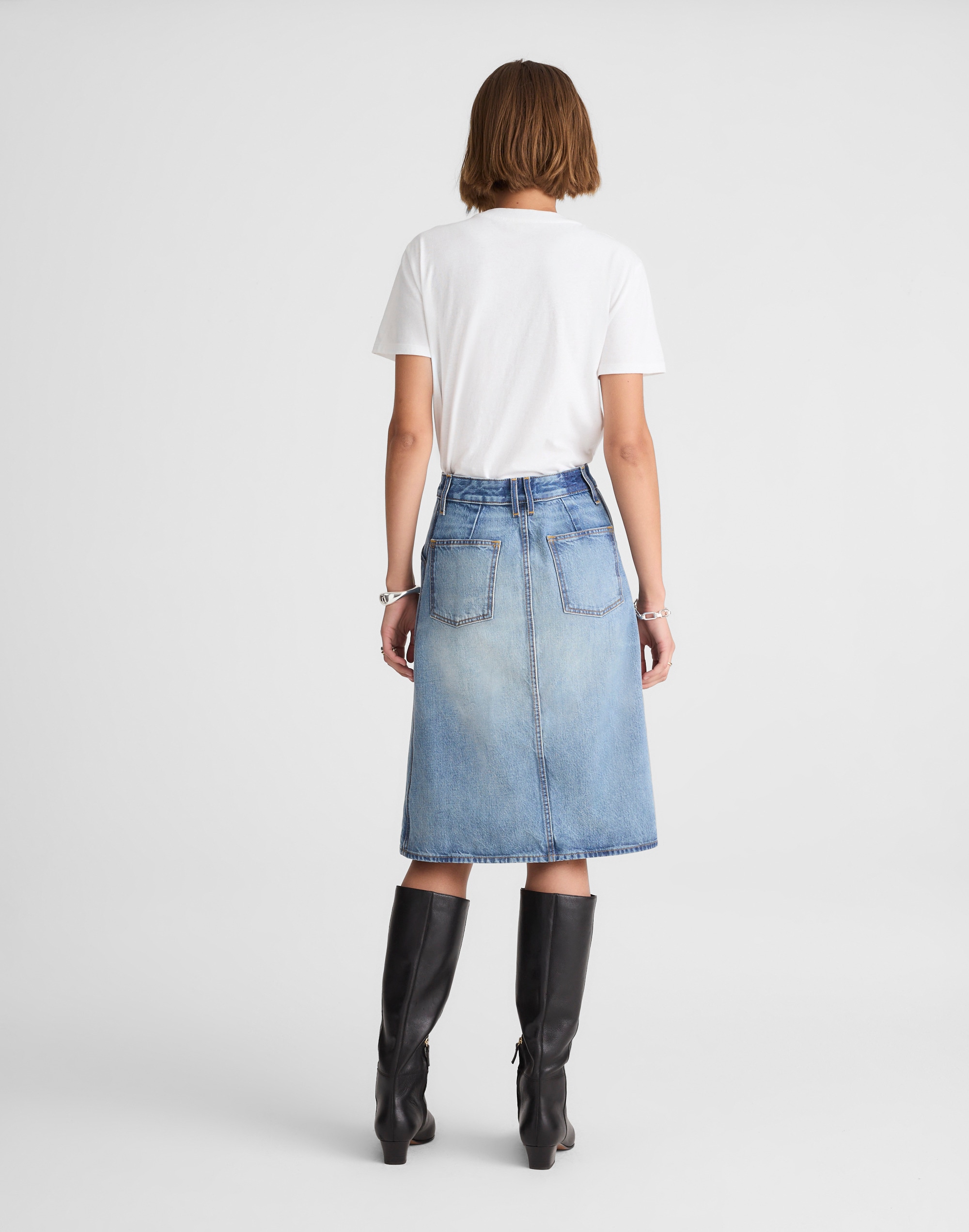 Alexa Chung for Madewell Shelley Denim Skirt Leegate Wash