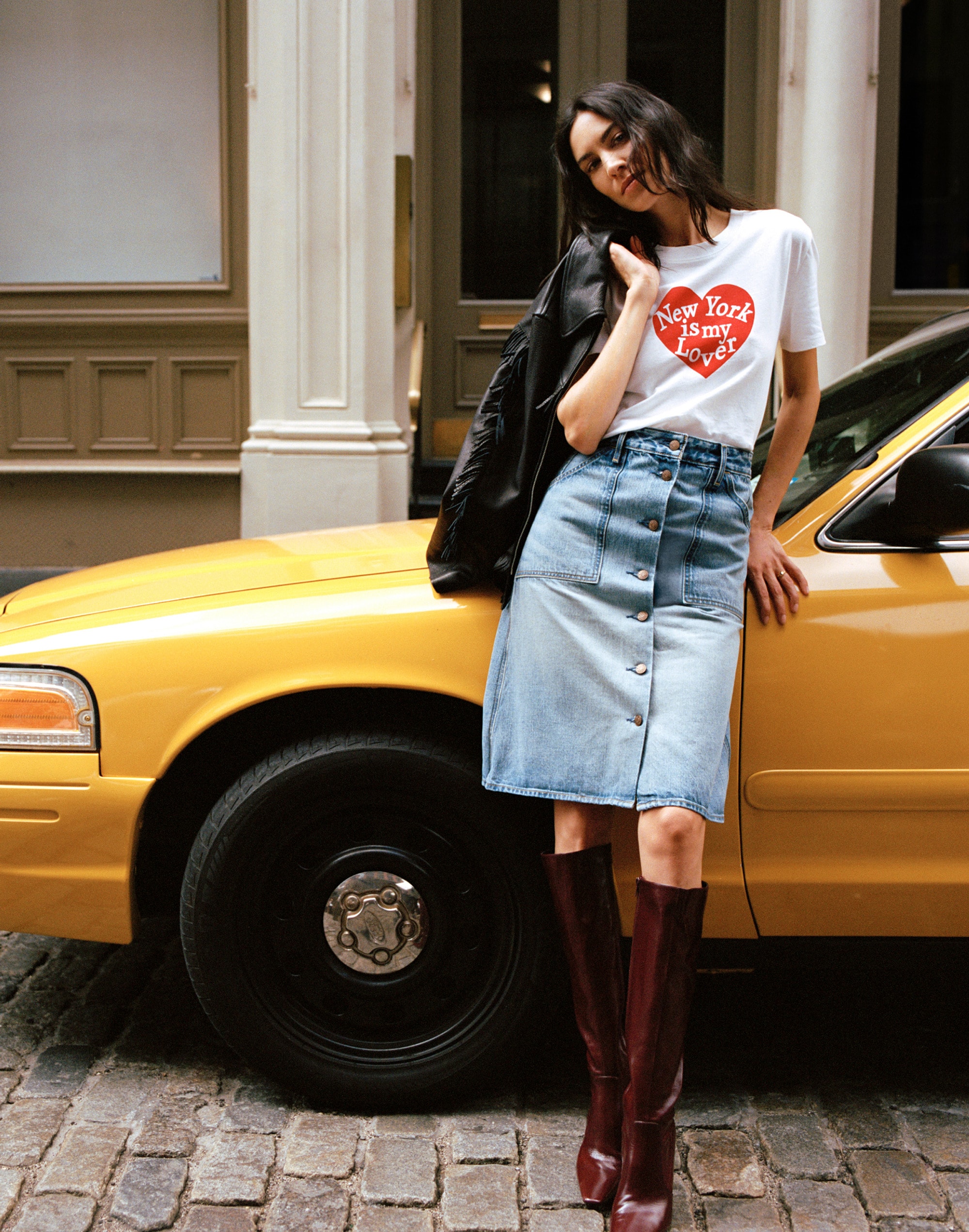 Alexa Chung for Madewell Shelley Denim Skirt Leegate Wash