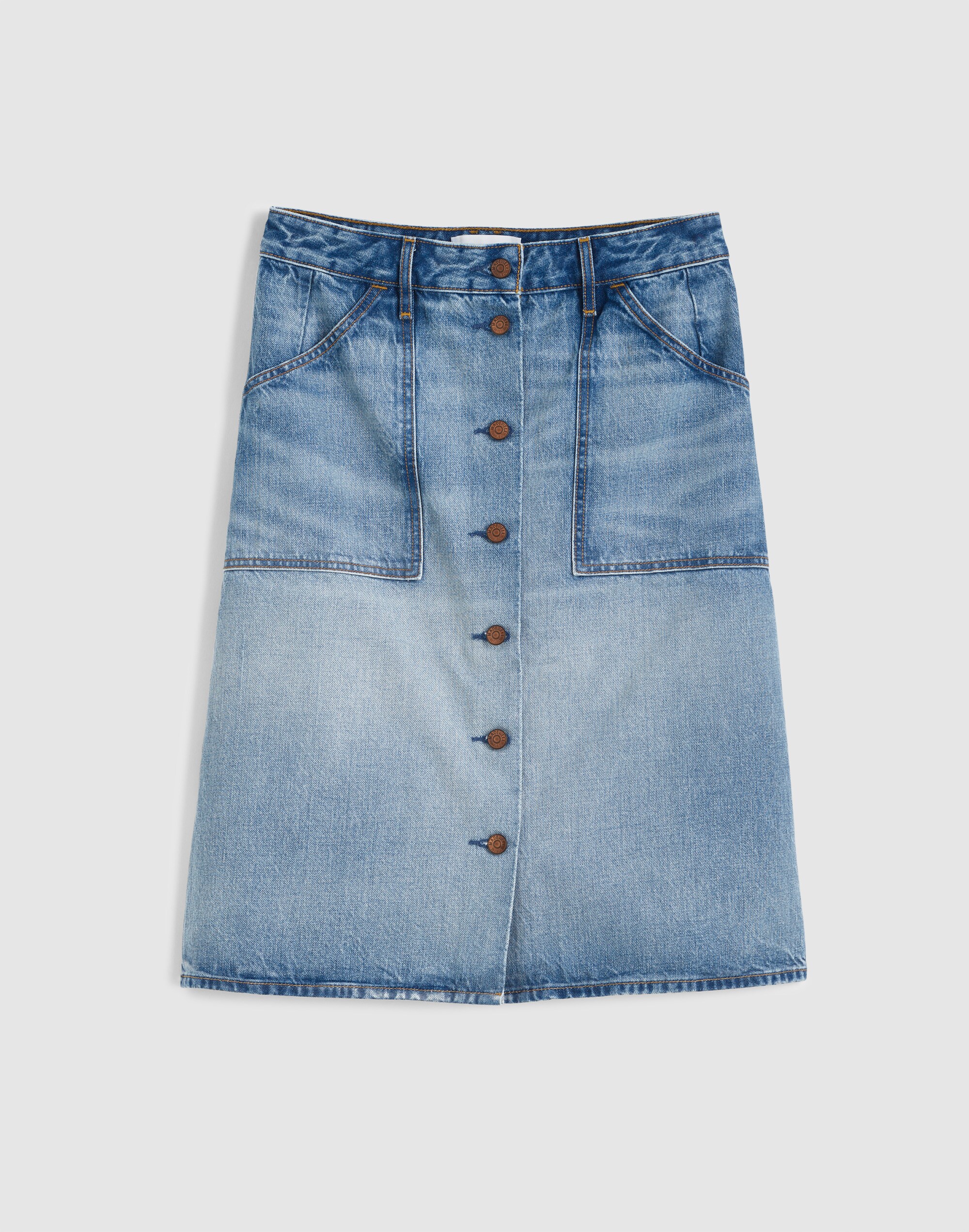 Alexa Chung for Madewell Plus Shelley Denim Skirt in Leegate Wash