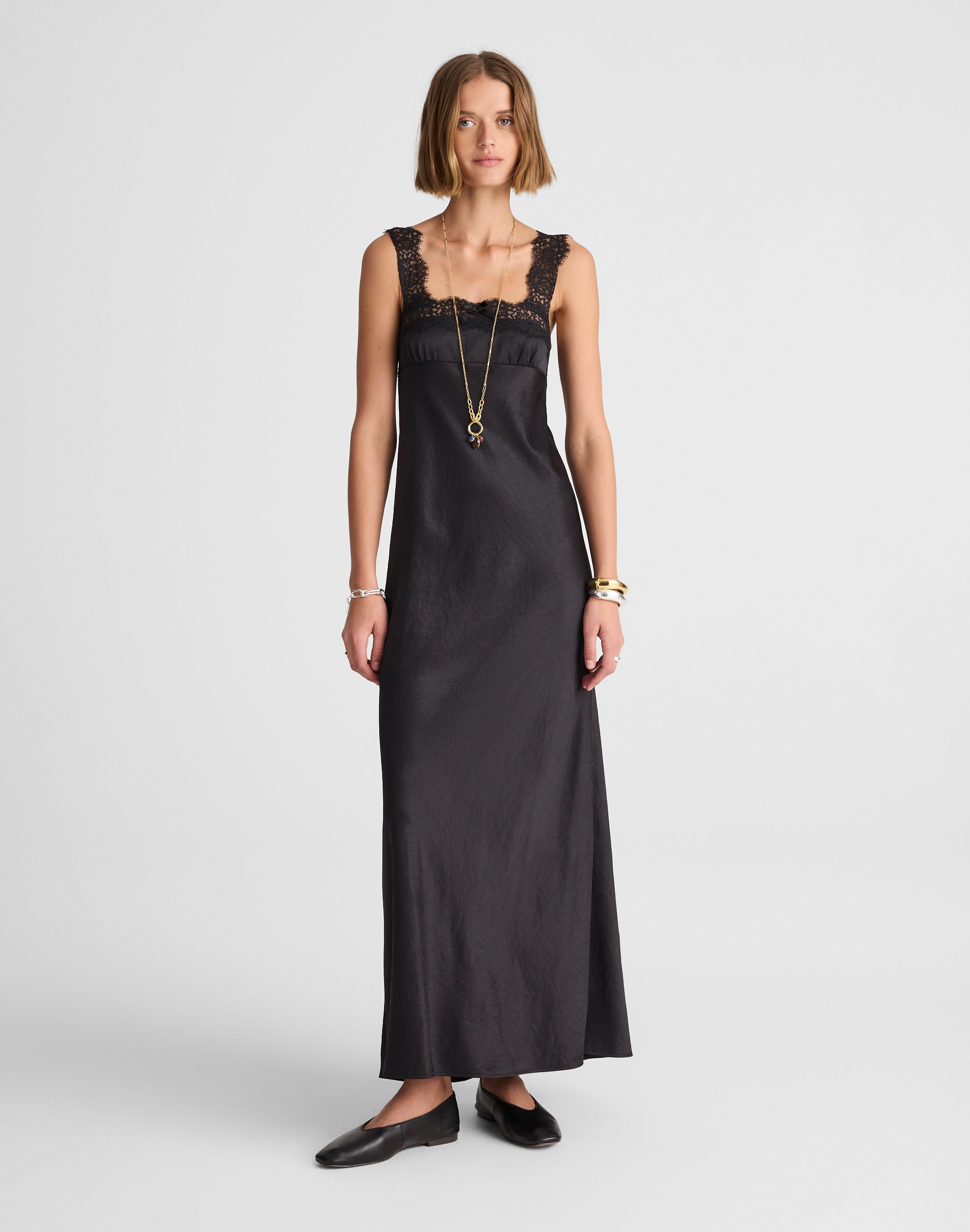 Alexa Chung for Madewell Courtney Satin Slip Dress