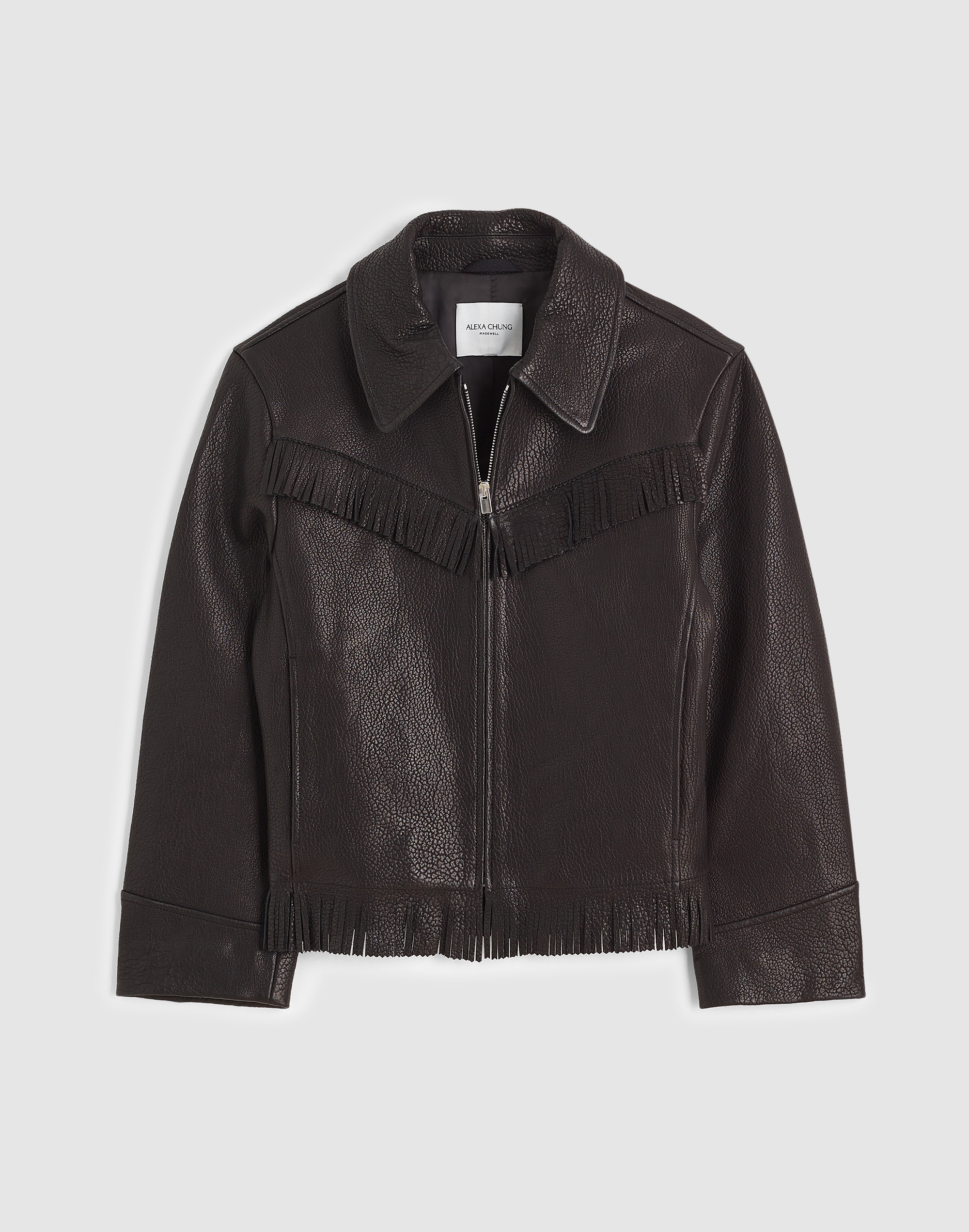Alexa Chung for Madewell Ronnie Leather Fringe Jacket