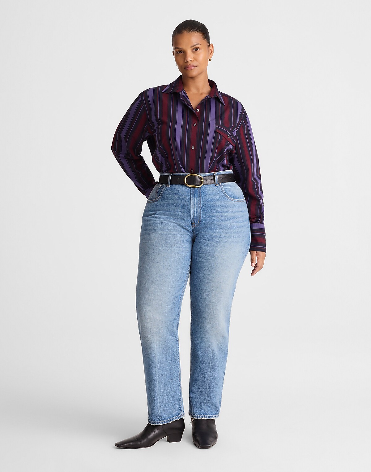 Alexa Chung for Madewell Plus Franny Straight Jean in Oakwick Wash