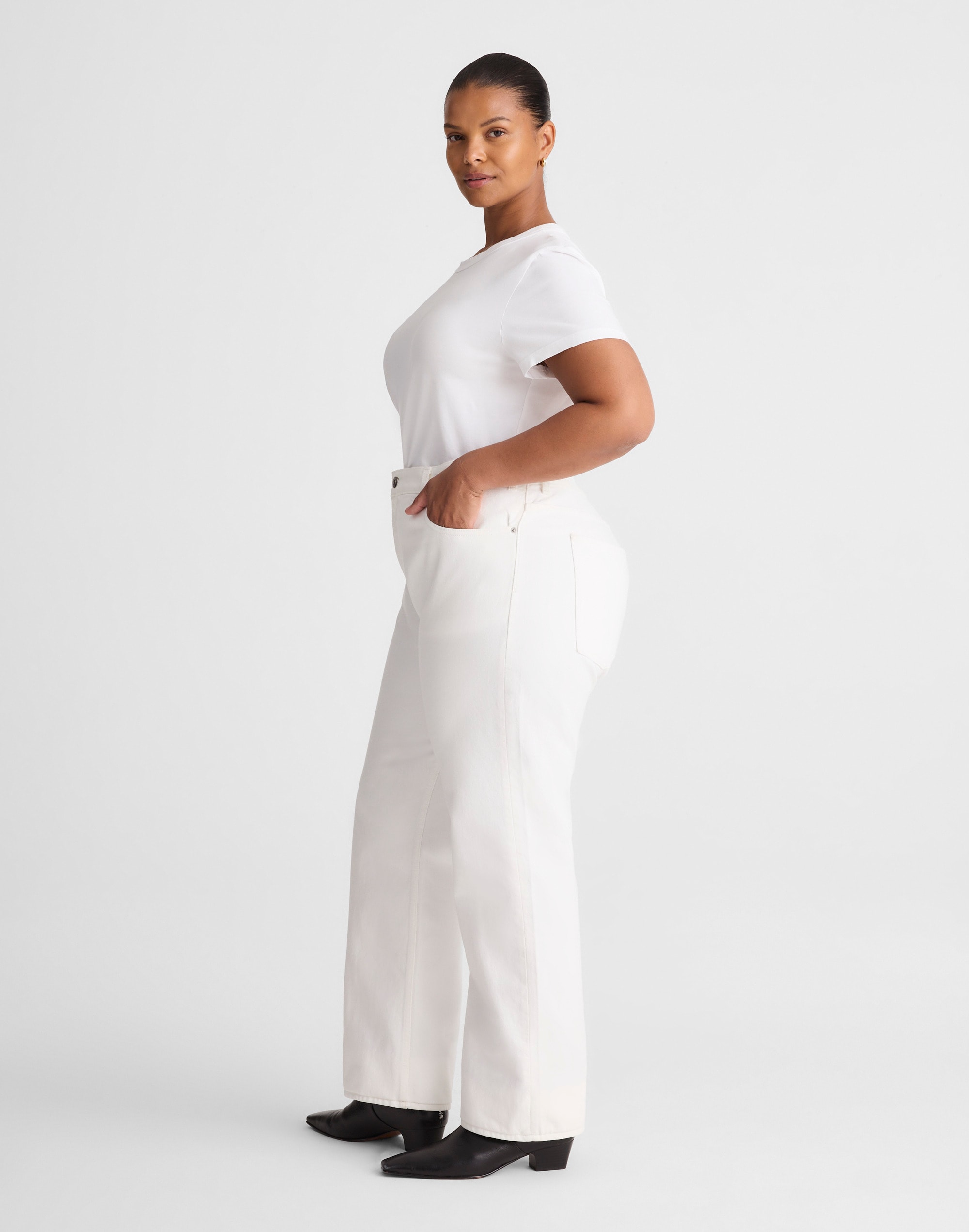 Alexa Chung for Madewell Plus Slim Boyfriend Jean Tile White