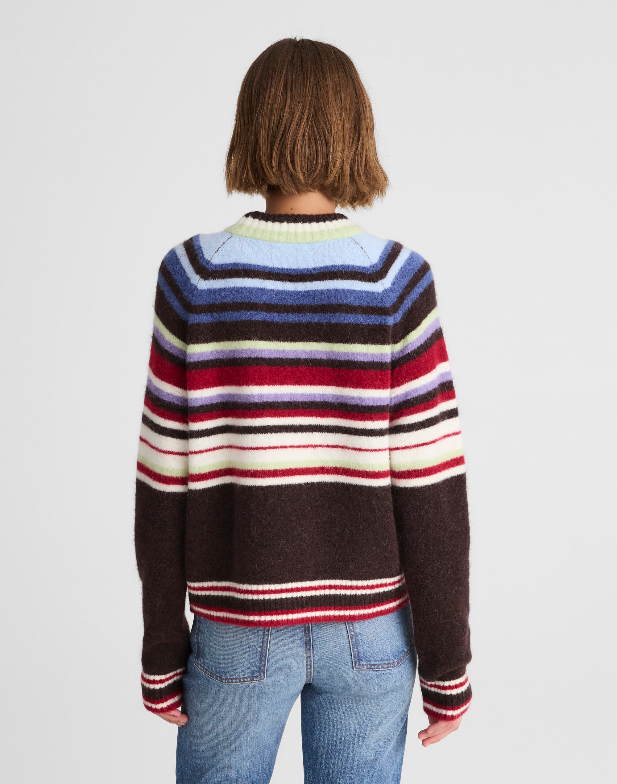 Alexa Chung for Madewell Millie Striped Sweater in Cloudsoft
