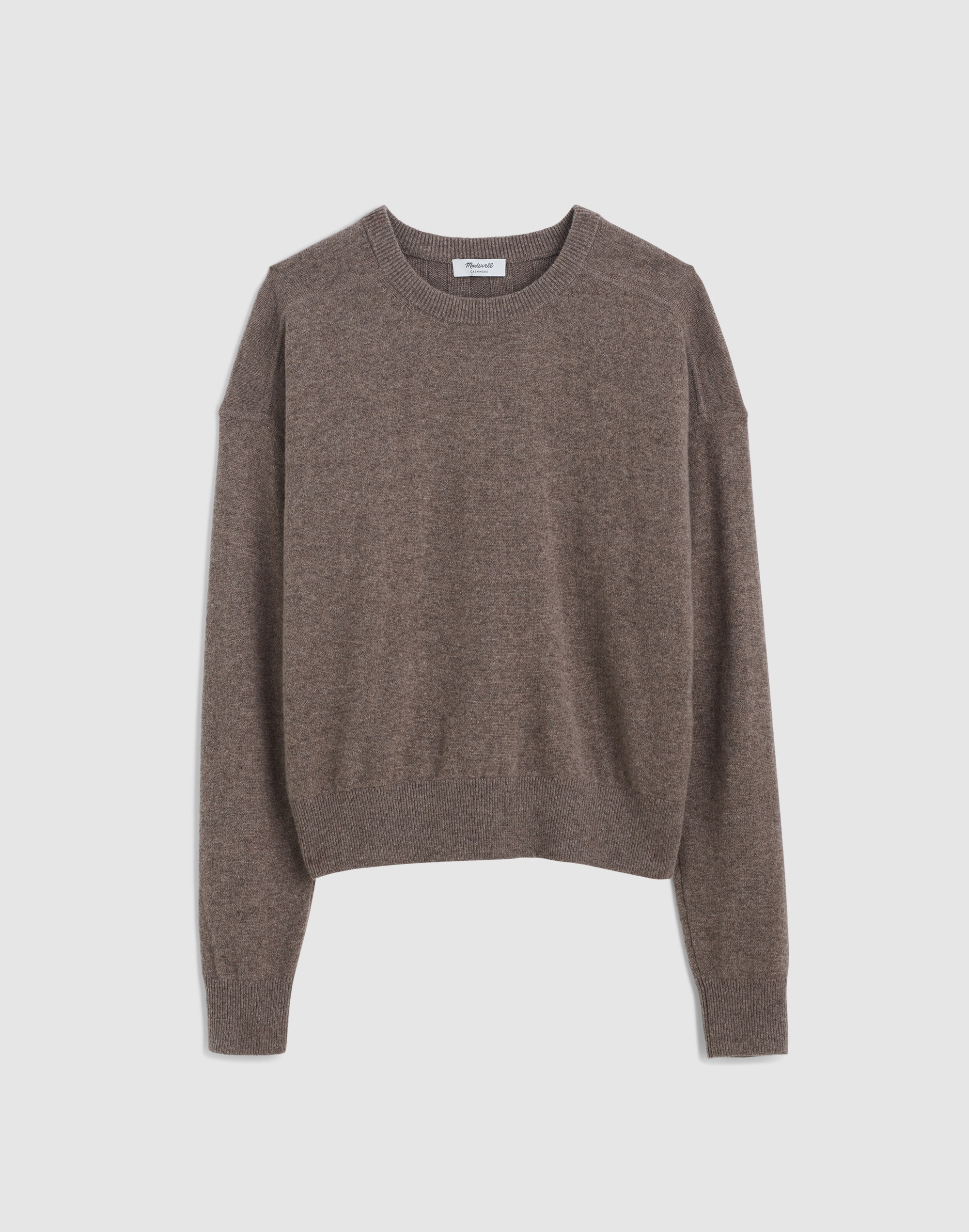 Madewell Rib-stitch Crewneck Sweater In Brown