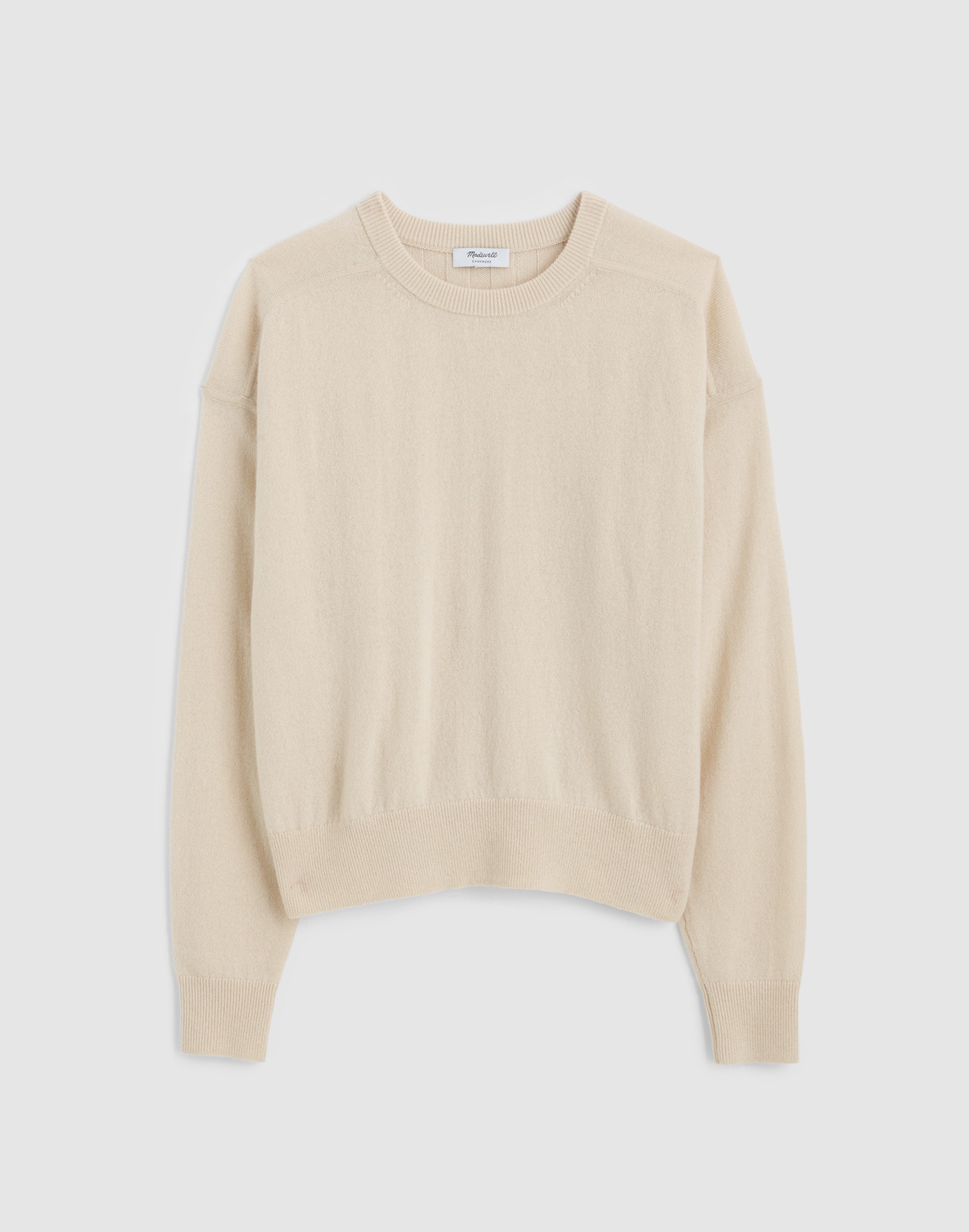 Rib-Stitch Crewneck Sweater in Cashmere