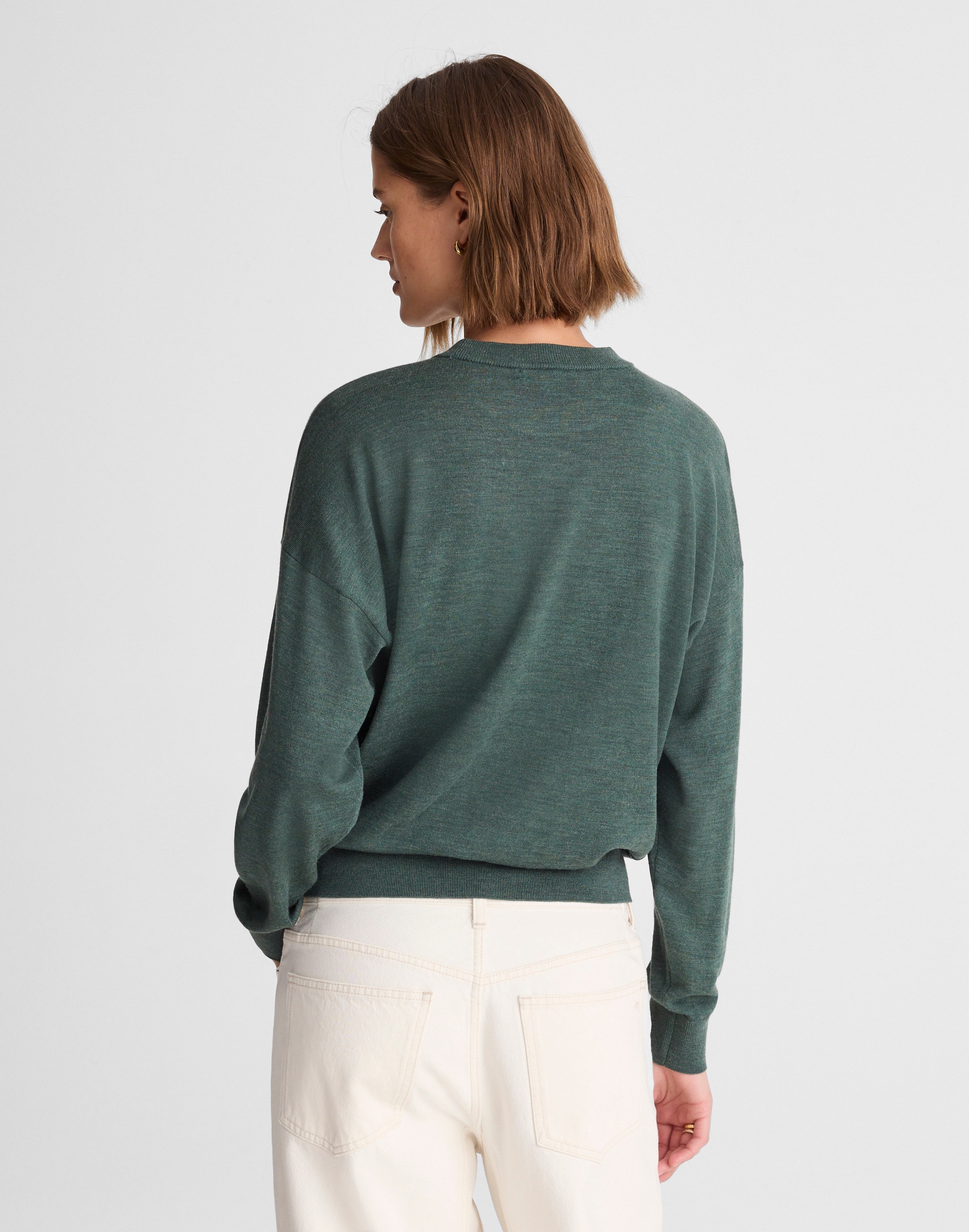 Drop-Shoulder Sweater in Merino Wool
