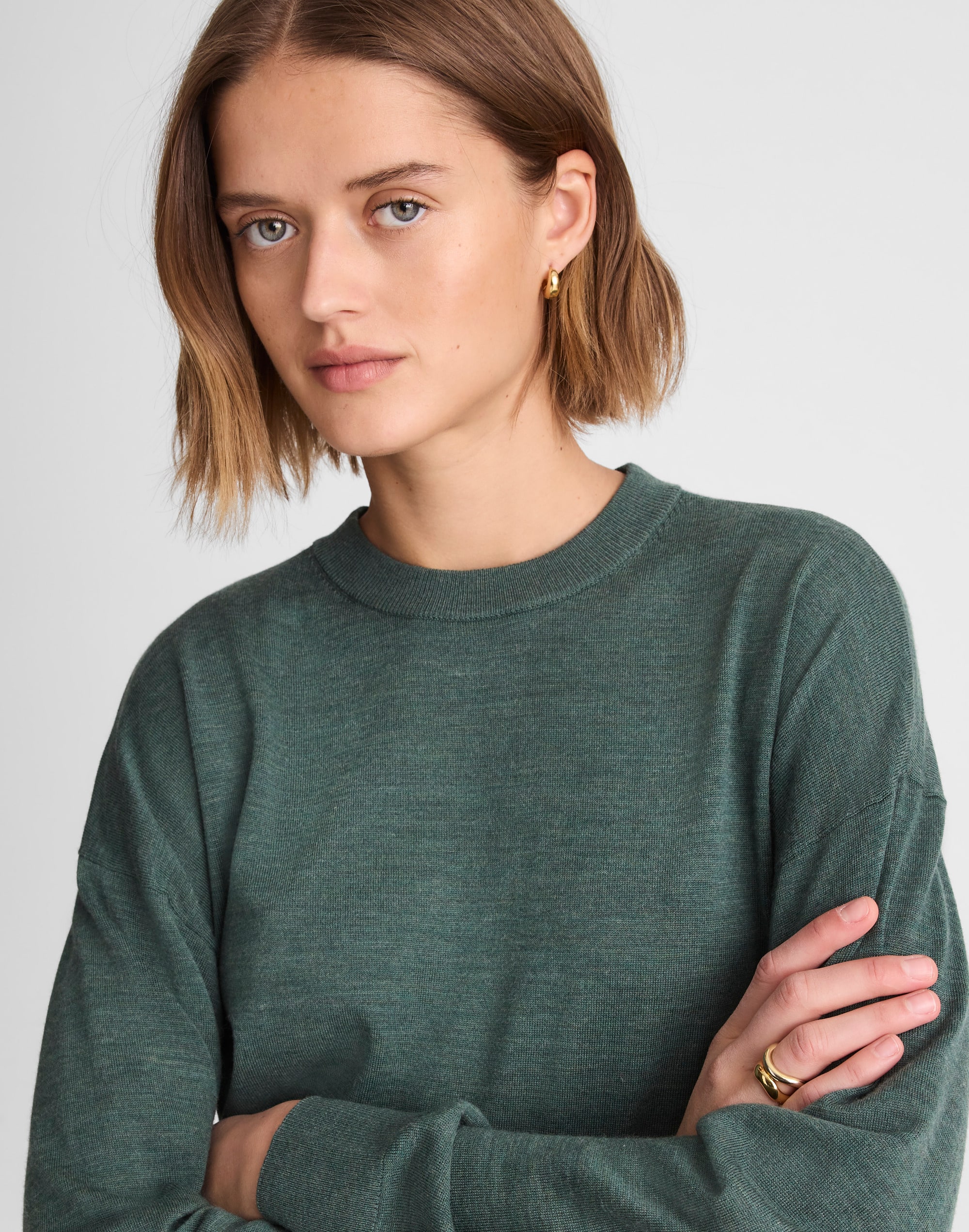 Drop-Shoulder Sweater in Merino Wool