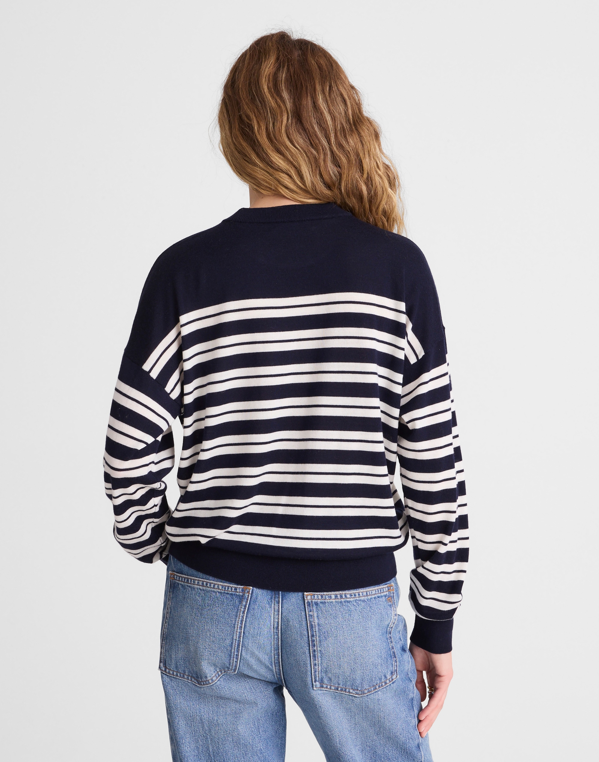 Drop-Shoulder Sweater in Merino Wool