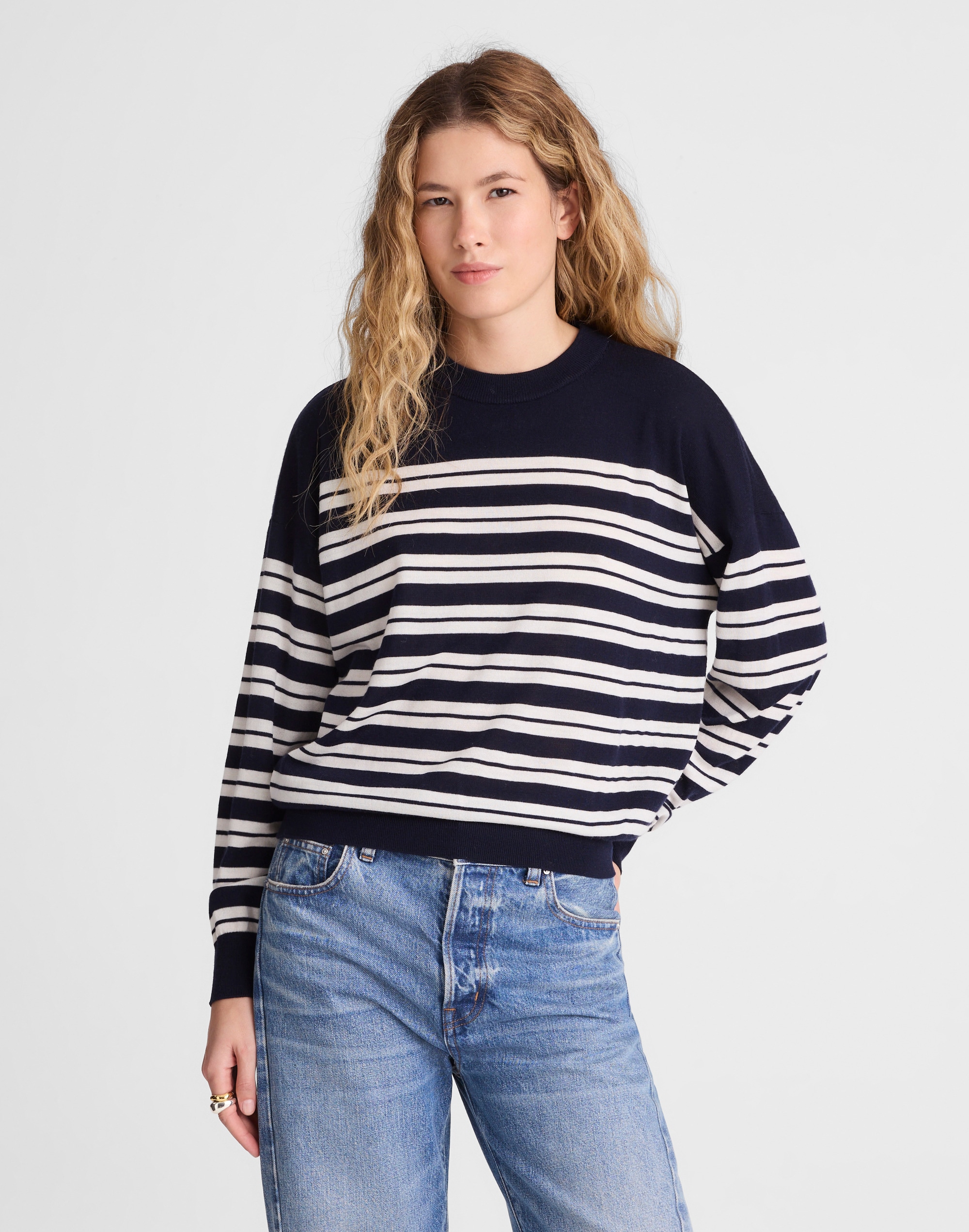 Madewell Drop-shoulder Sweater In Multi