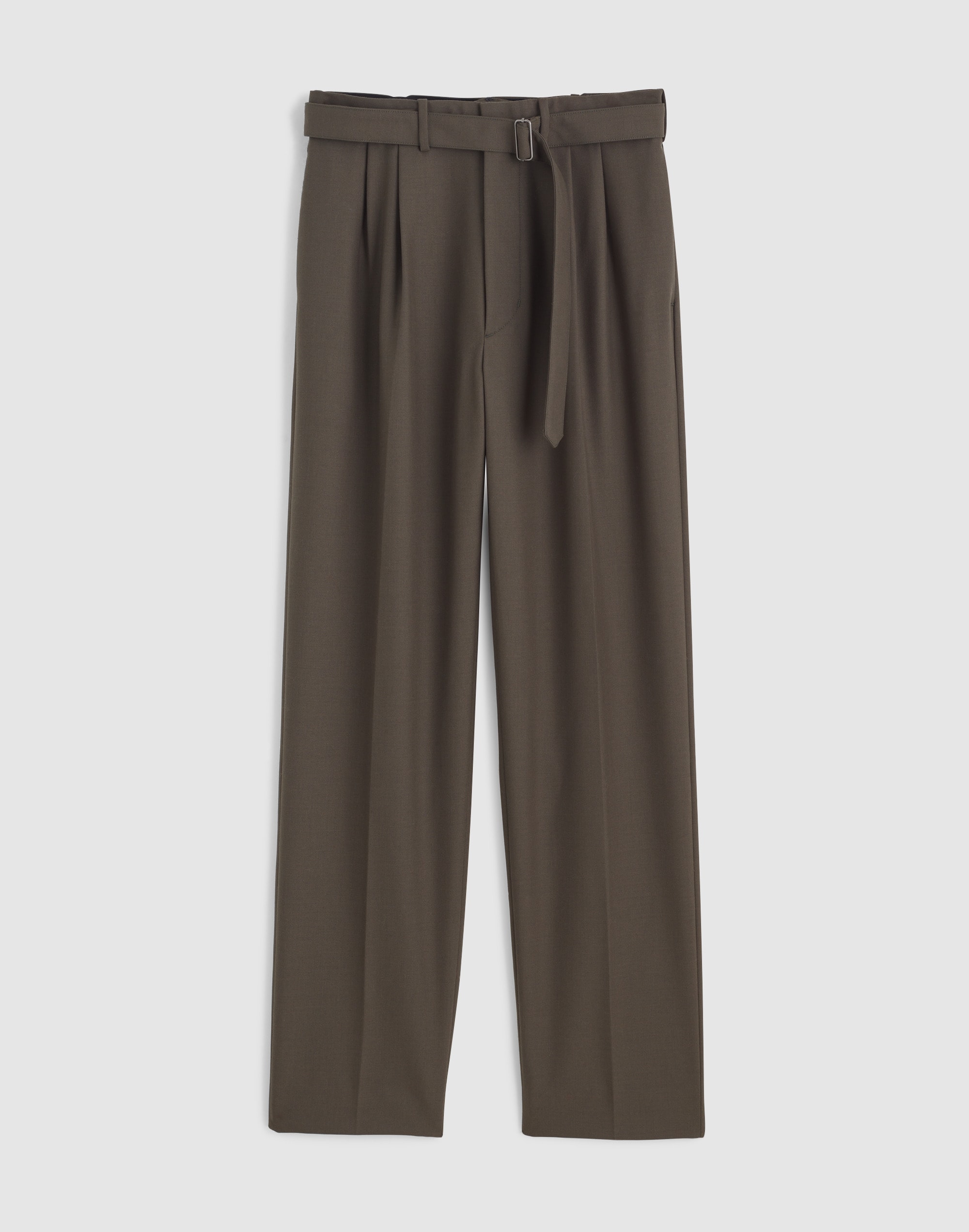 Double-Pleated Trousers Wool Blend