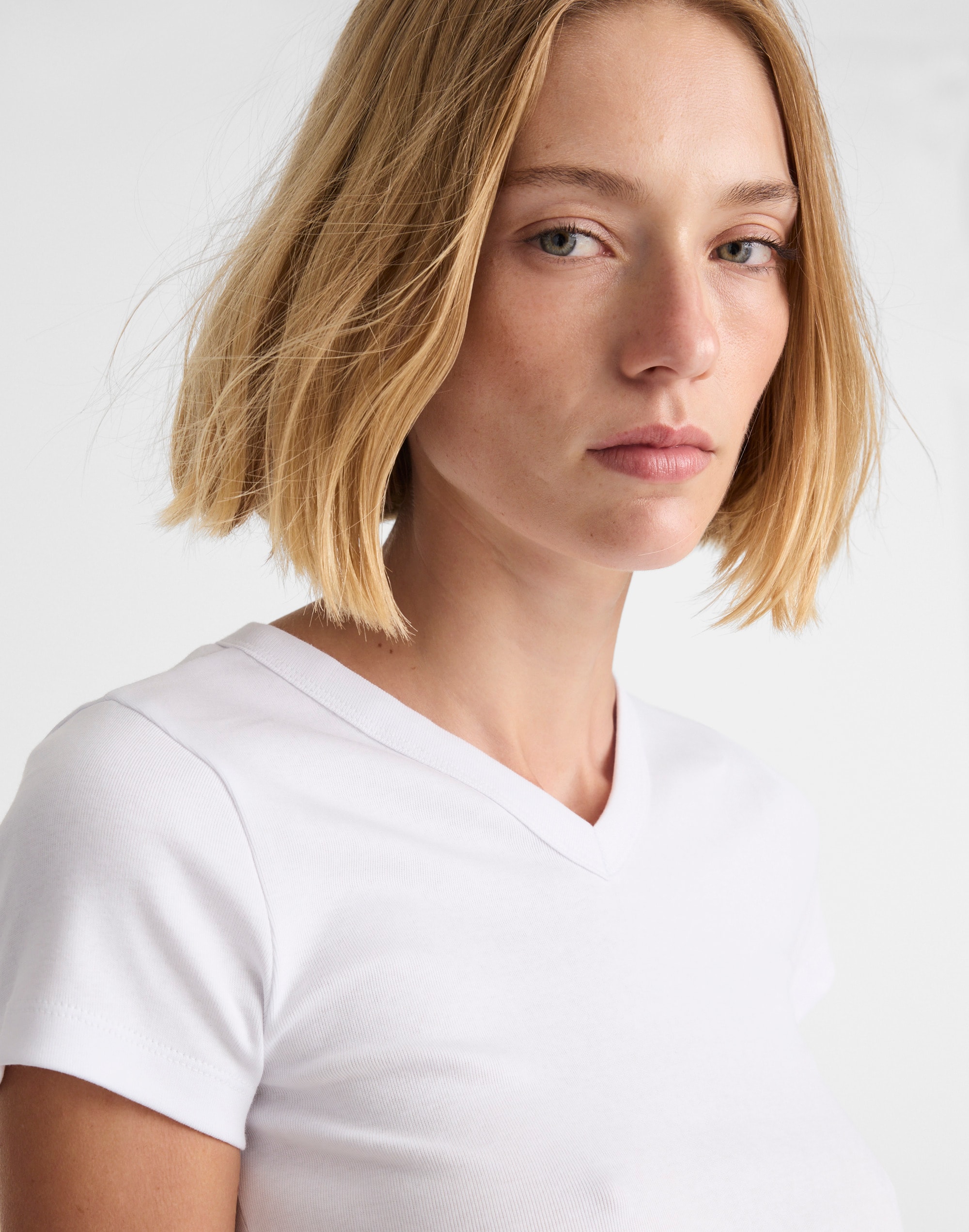 The '90s V-Neck Baby Tee Compact Cotton