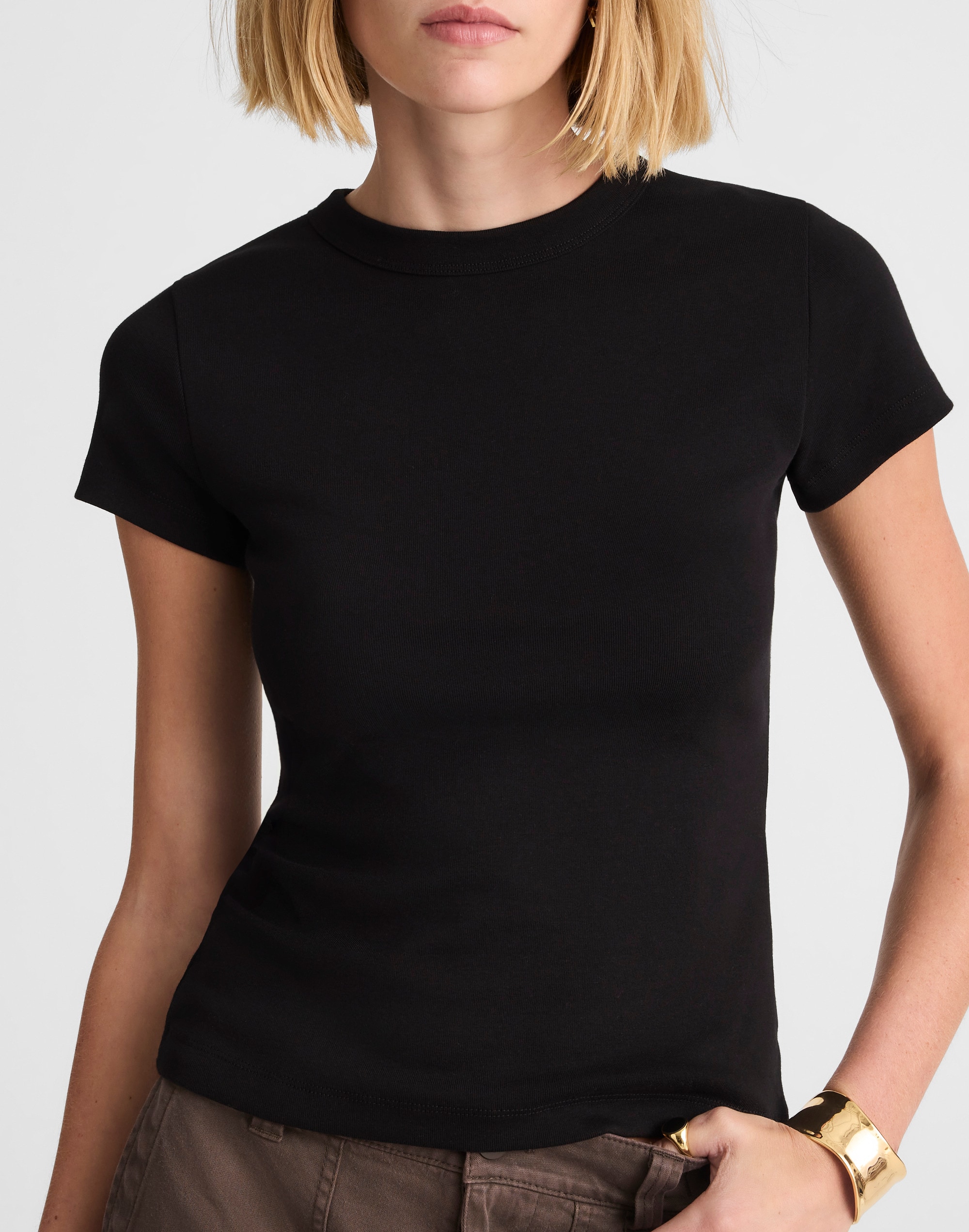 The '90s Crewneck Tee in Compact Cotton