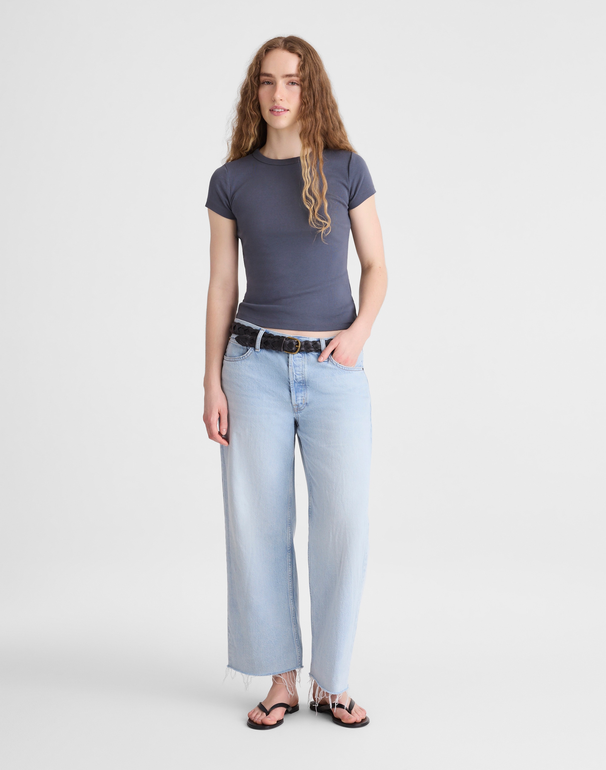 The '90s Crewneck Tee in Compact Cotton