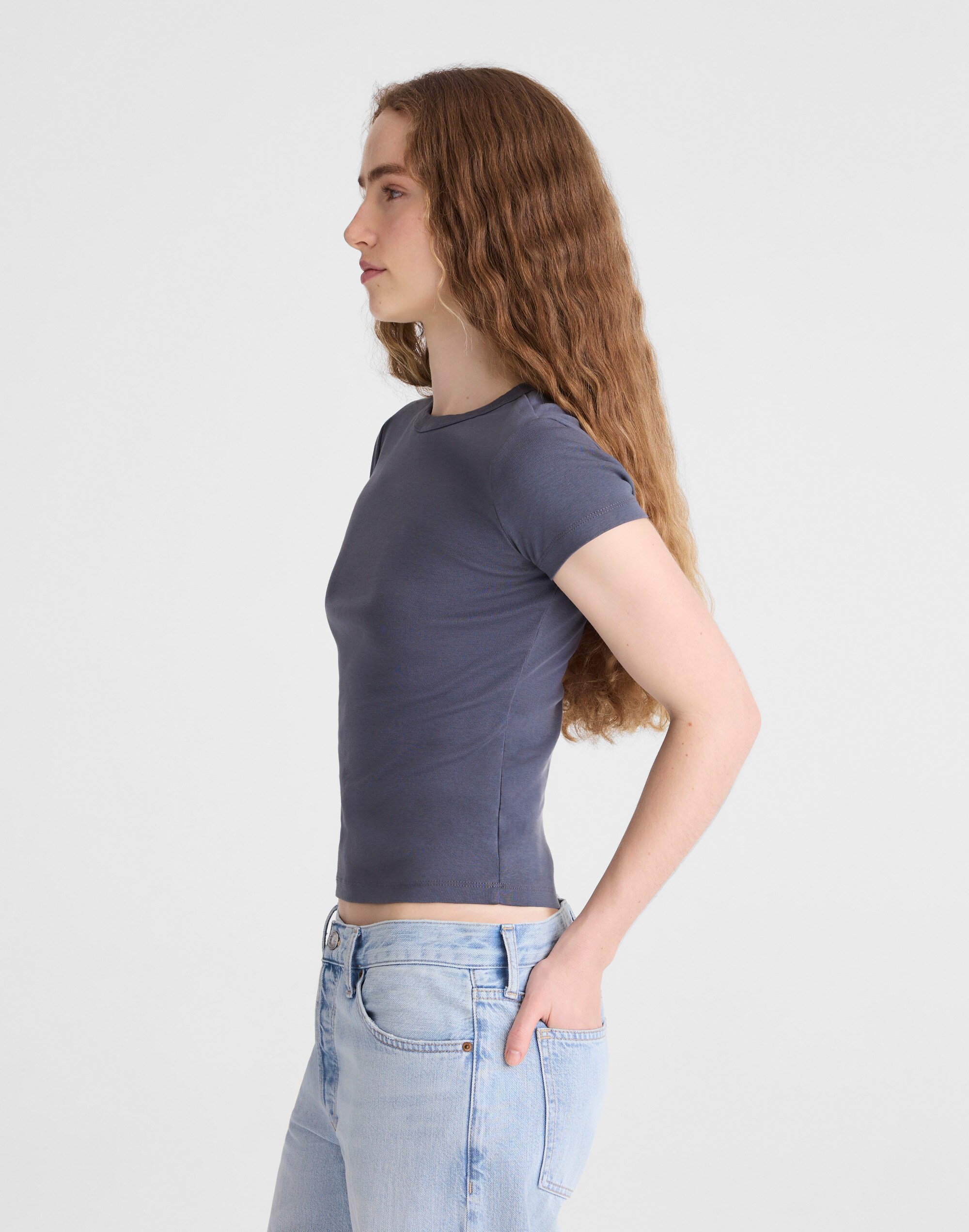 The '90s Crewneck Tee in Compact Cotton Alternate Image 3