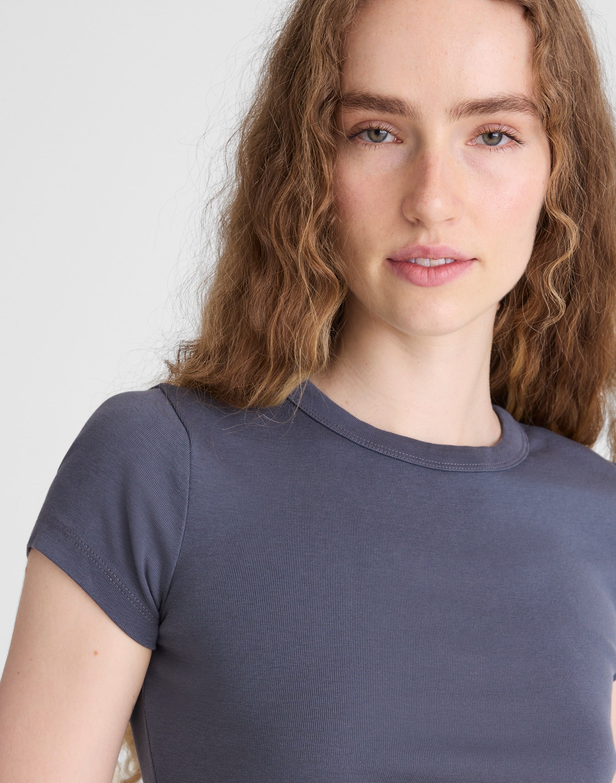 The '90s Crewneck Tee in Compact Cotton