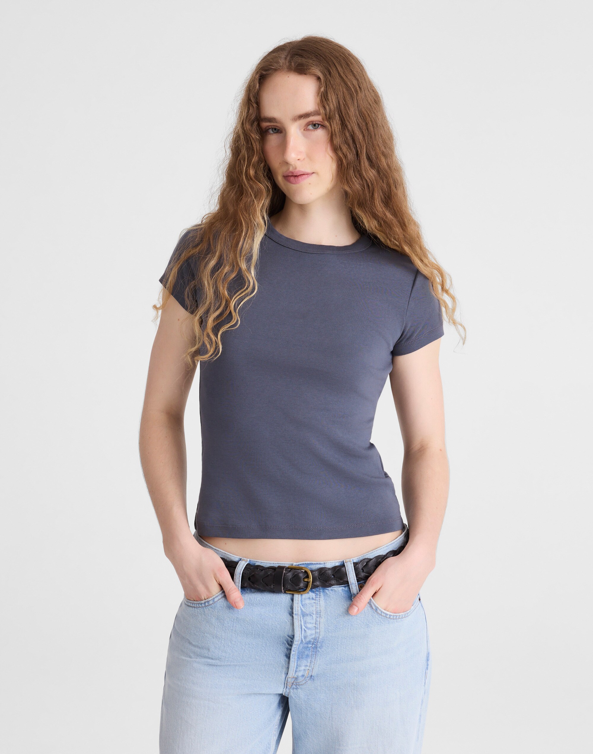 The '90s Crewneck Tee in Compact Cotton