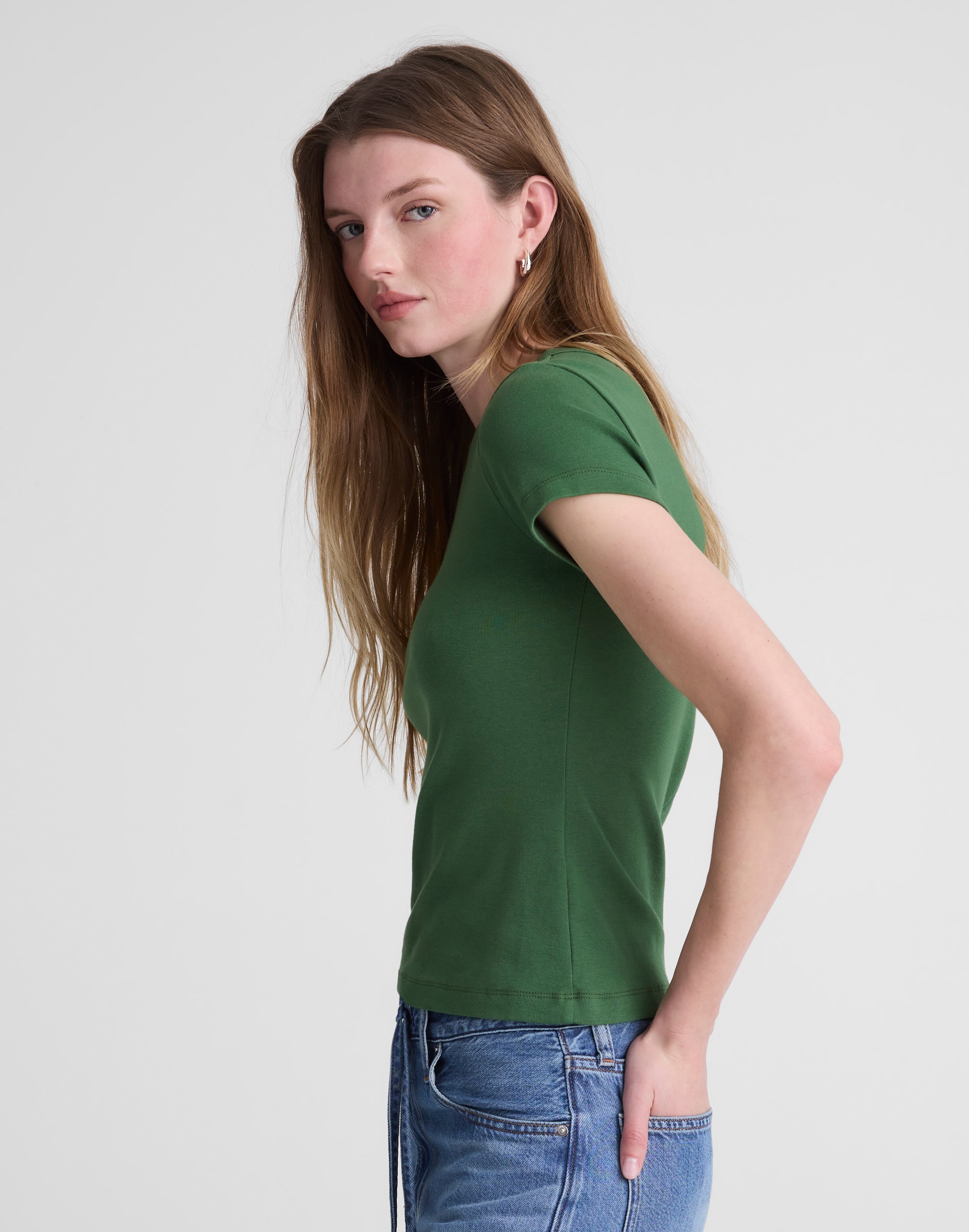 The '90s Crewneck Tee in Compact Cotton