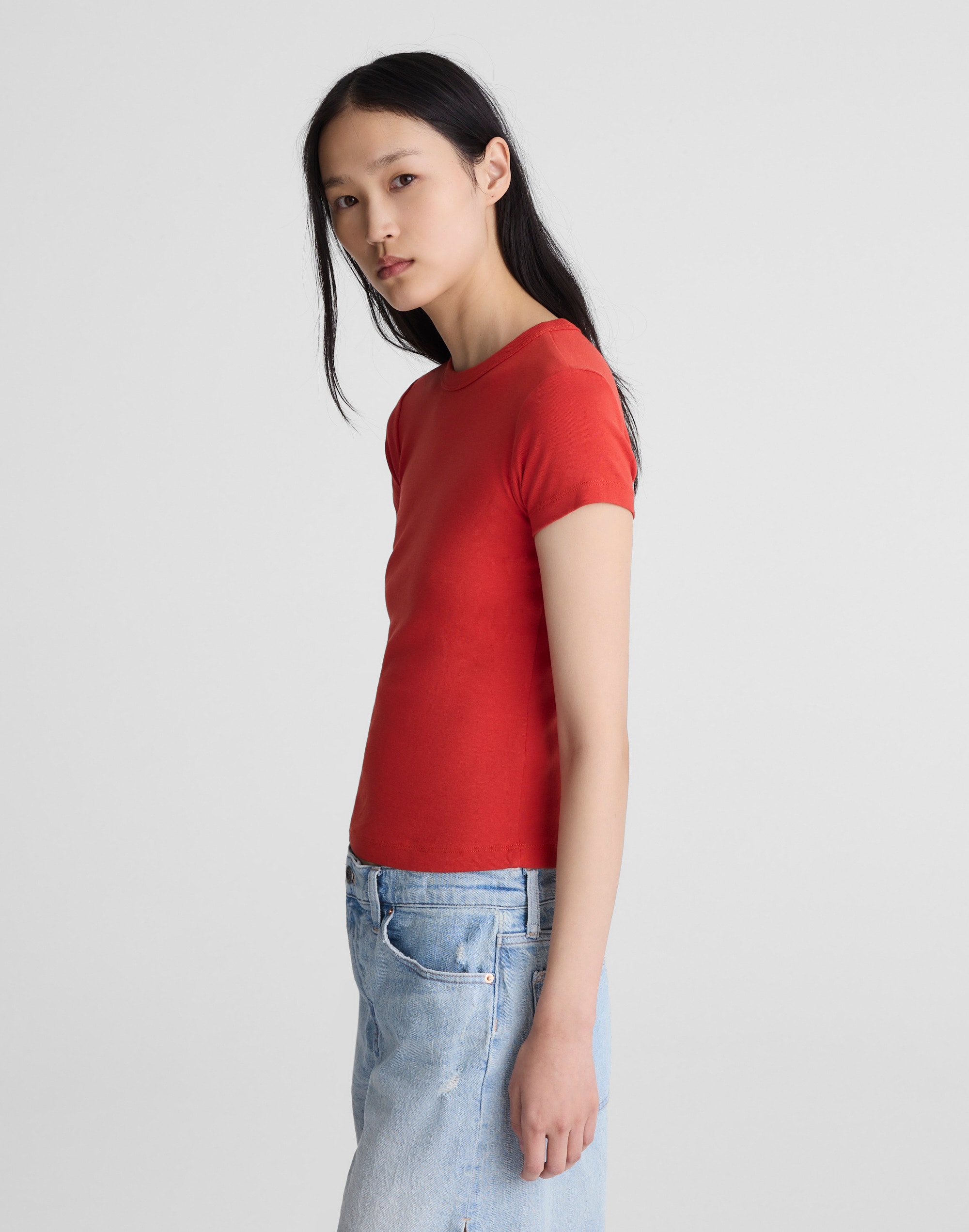 The '90s Crewneck Tee in Compact Cotton