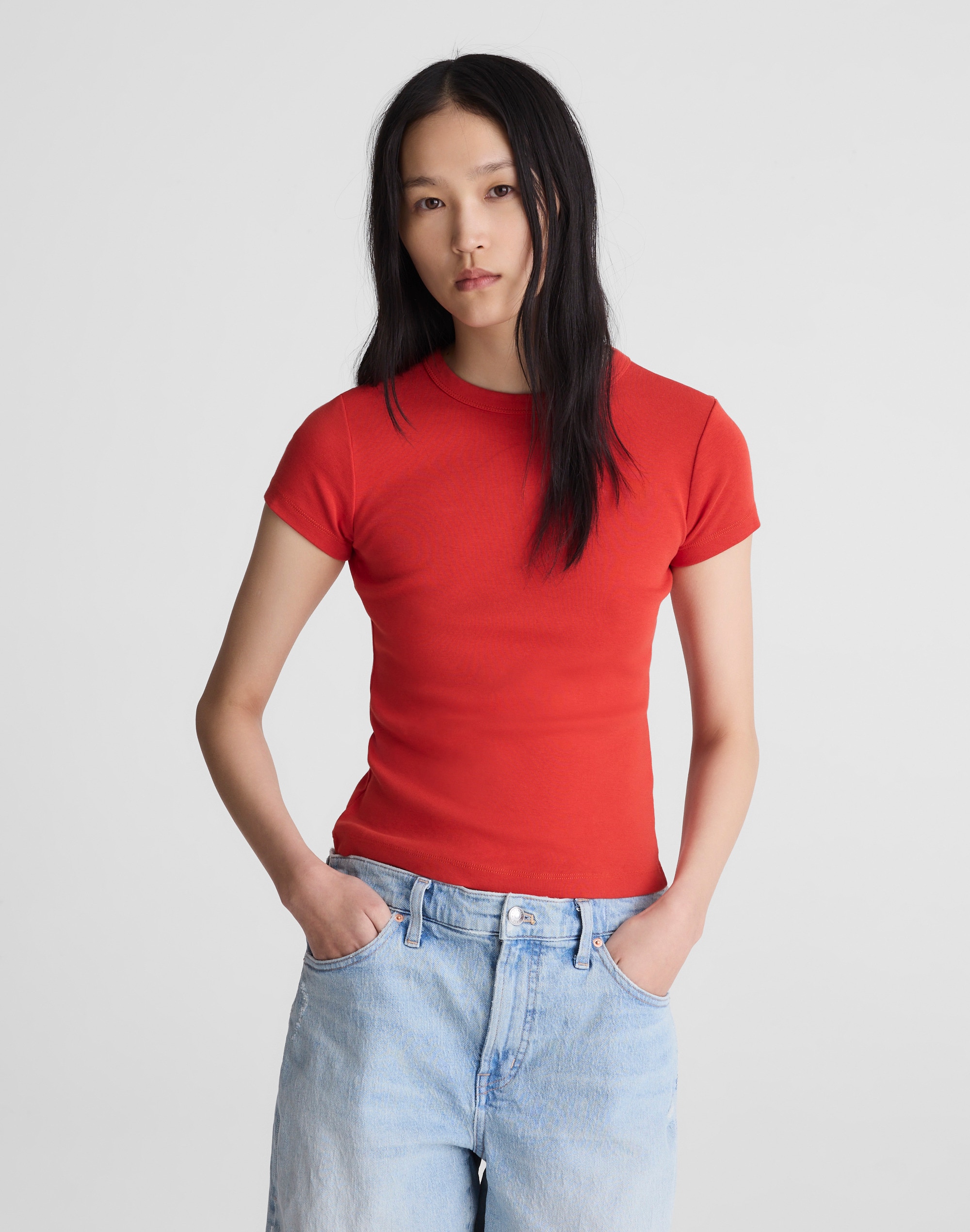 Madewell The '90s Crewneck Tee In Red