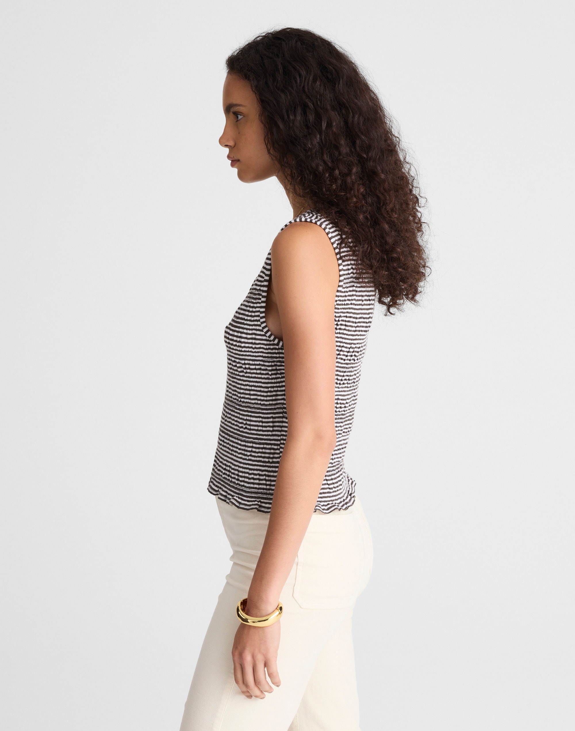 Smocked Boatneck Tank