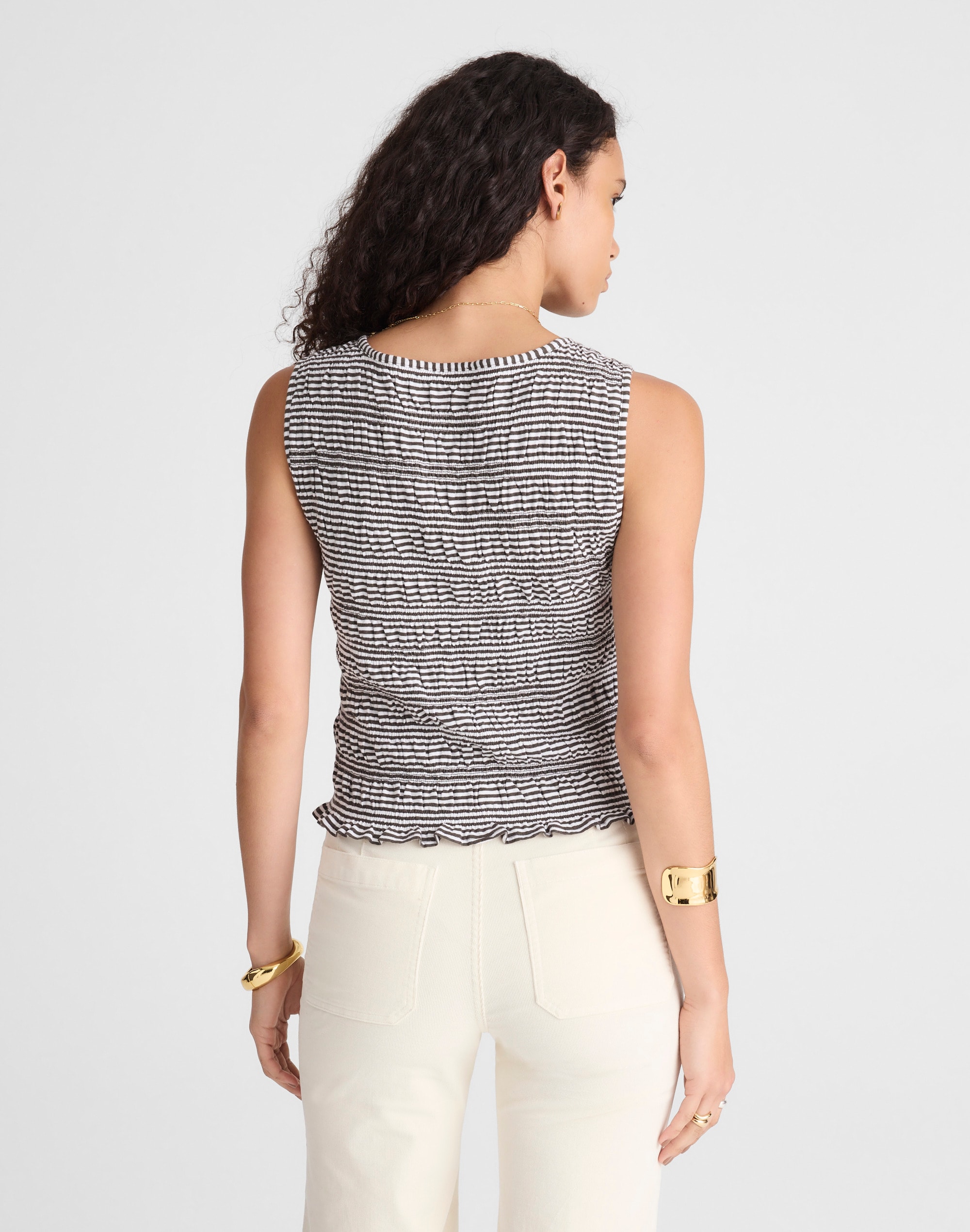 Smocked Boatneck Tank