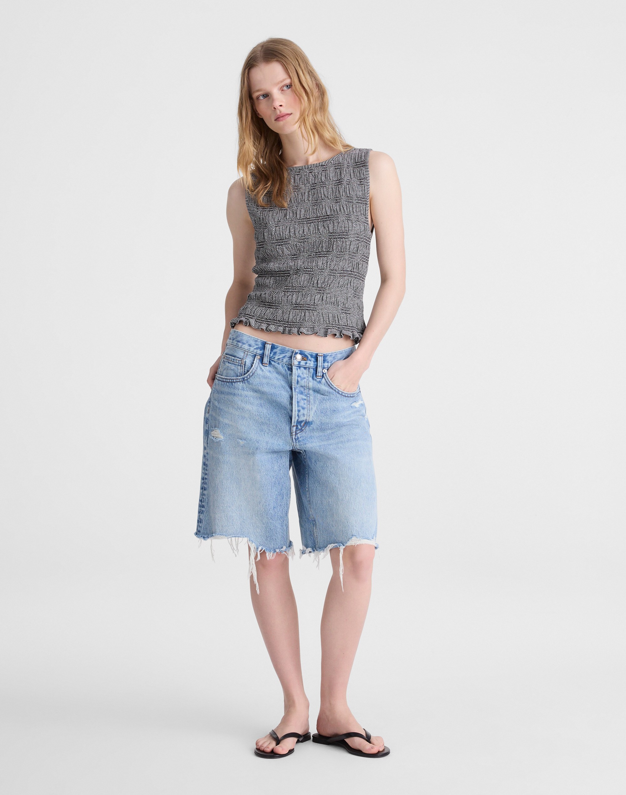 Smocked Boatneck Tank