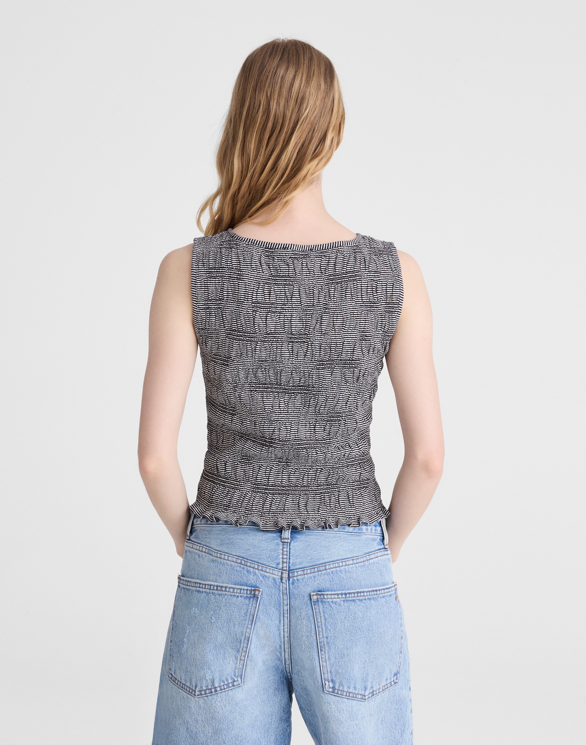 Smocked Boatneck Tank