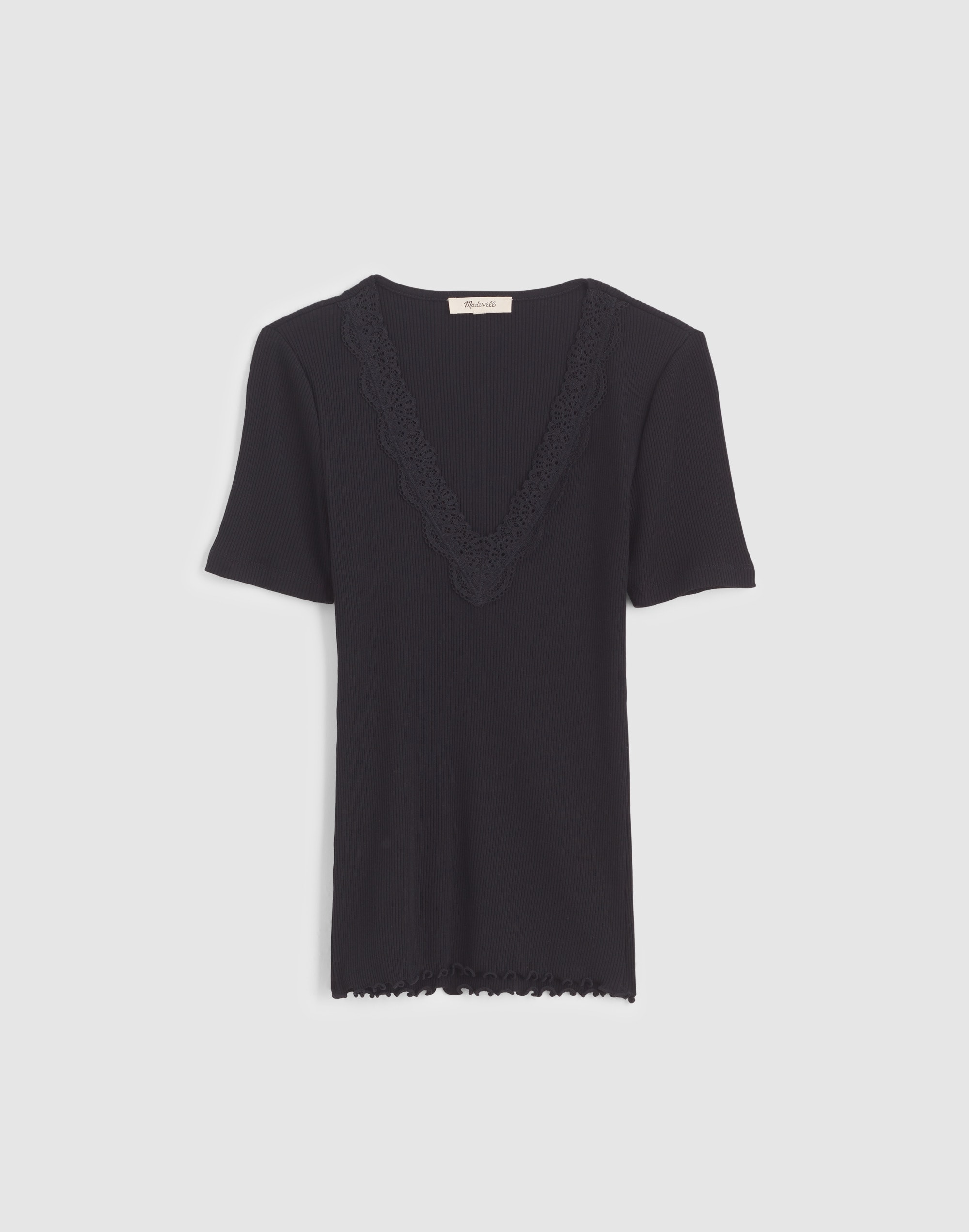 Lace-Trim V-Neck Top